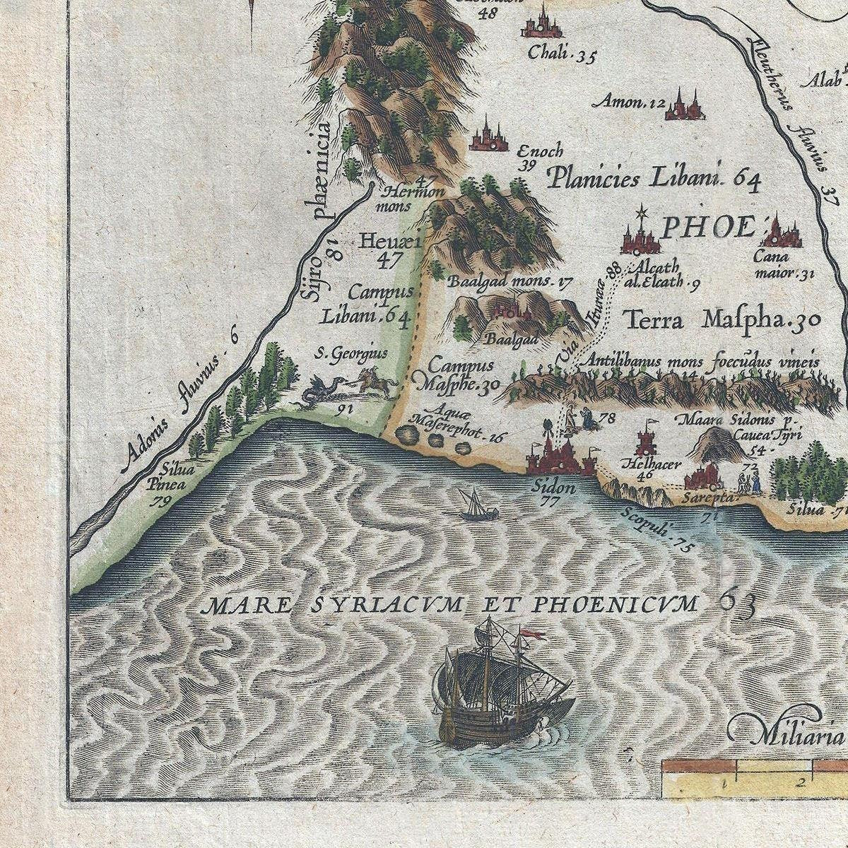 detail of the map from the bottom left corner