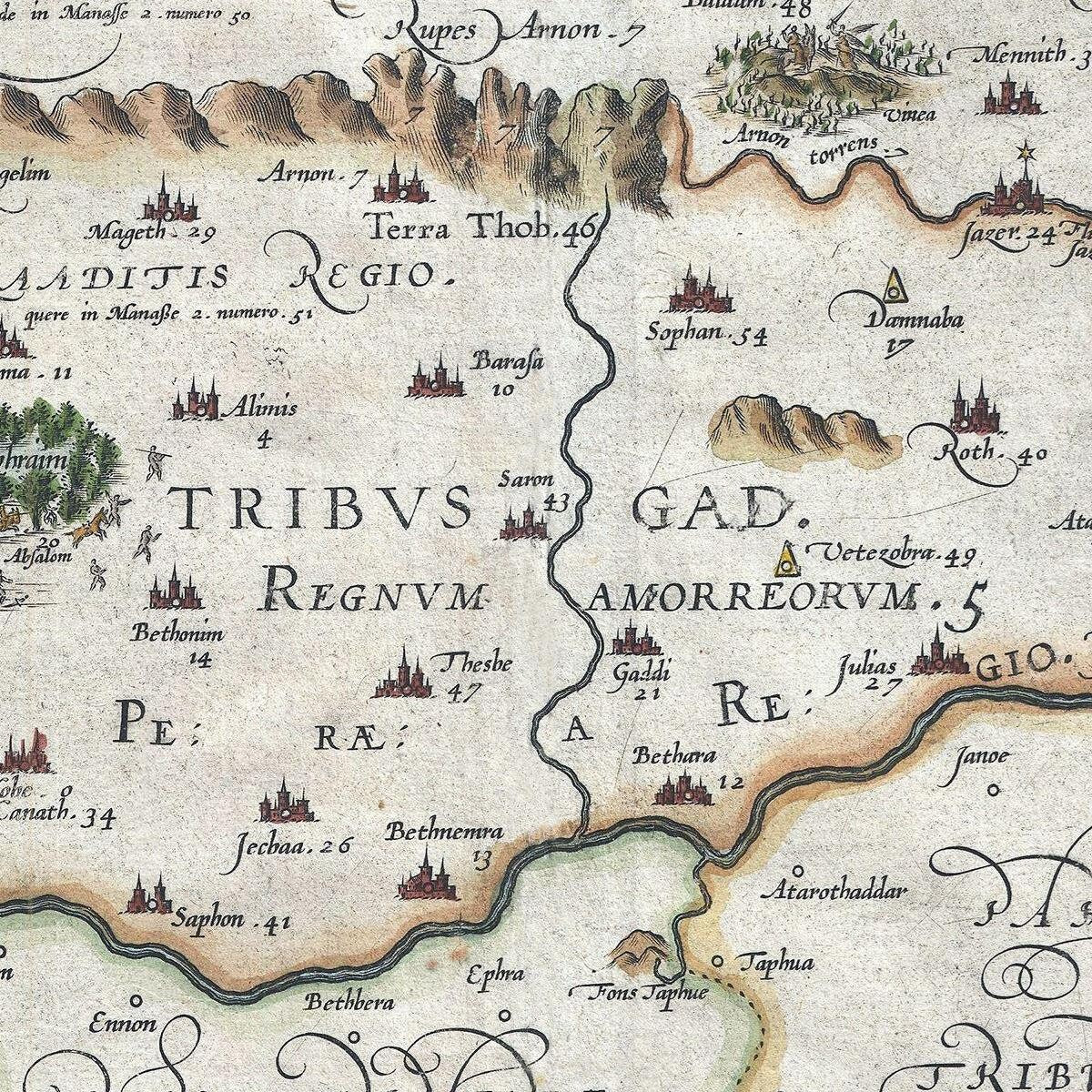 detail of the map from the centre 