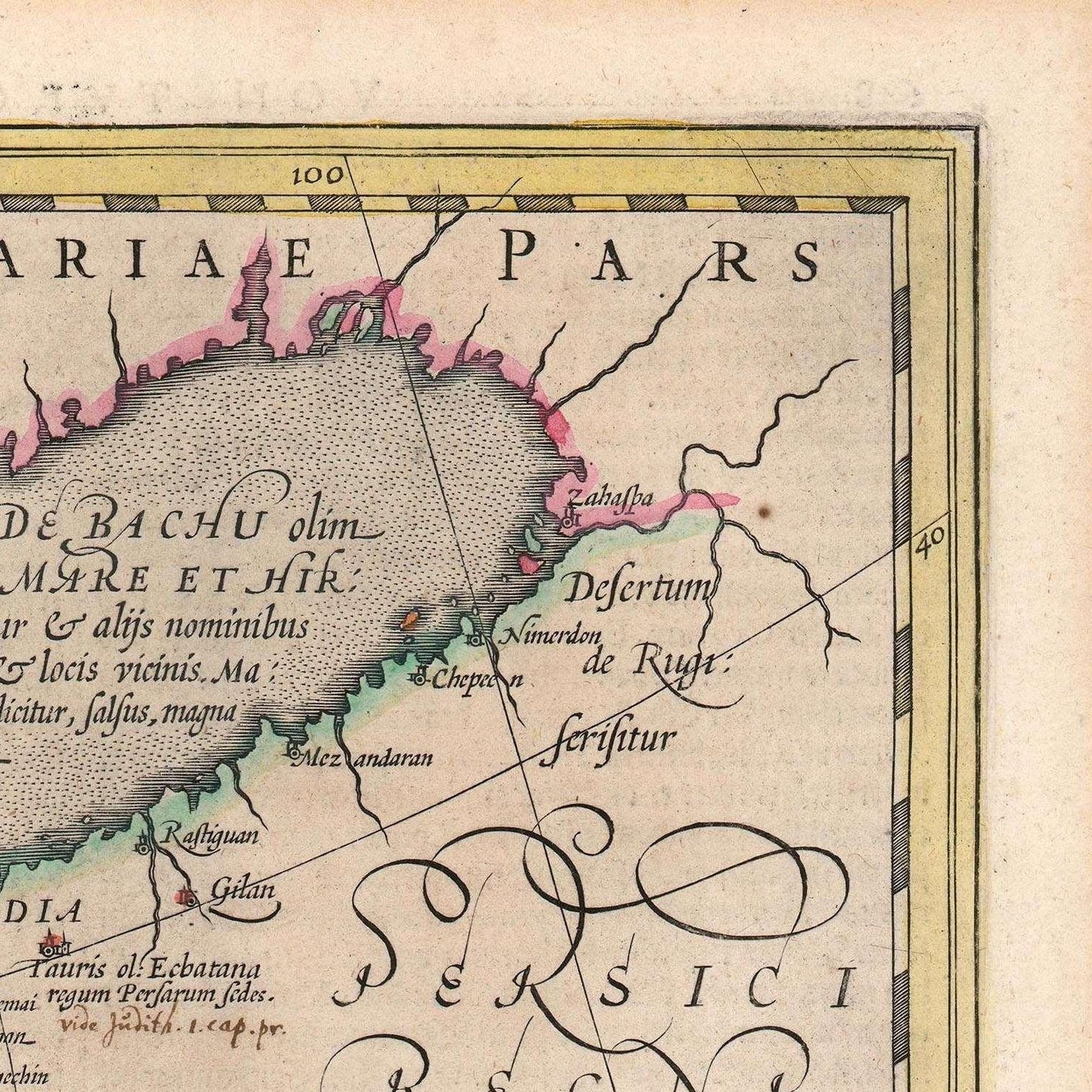 detail of the map from the top right corner