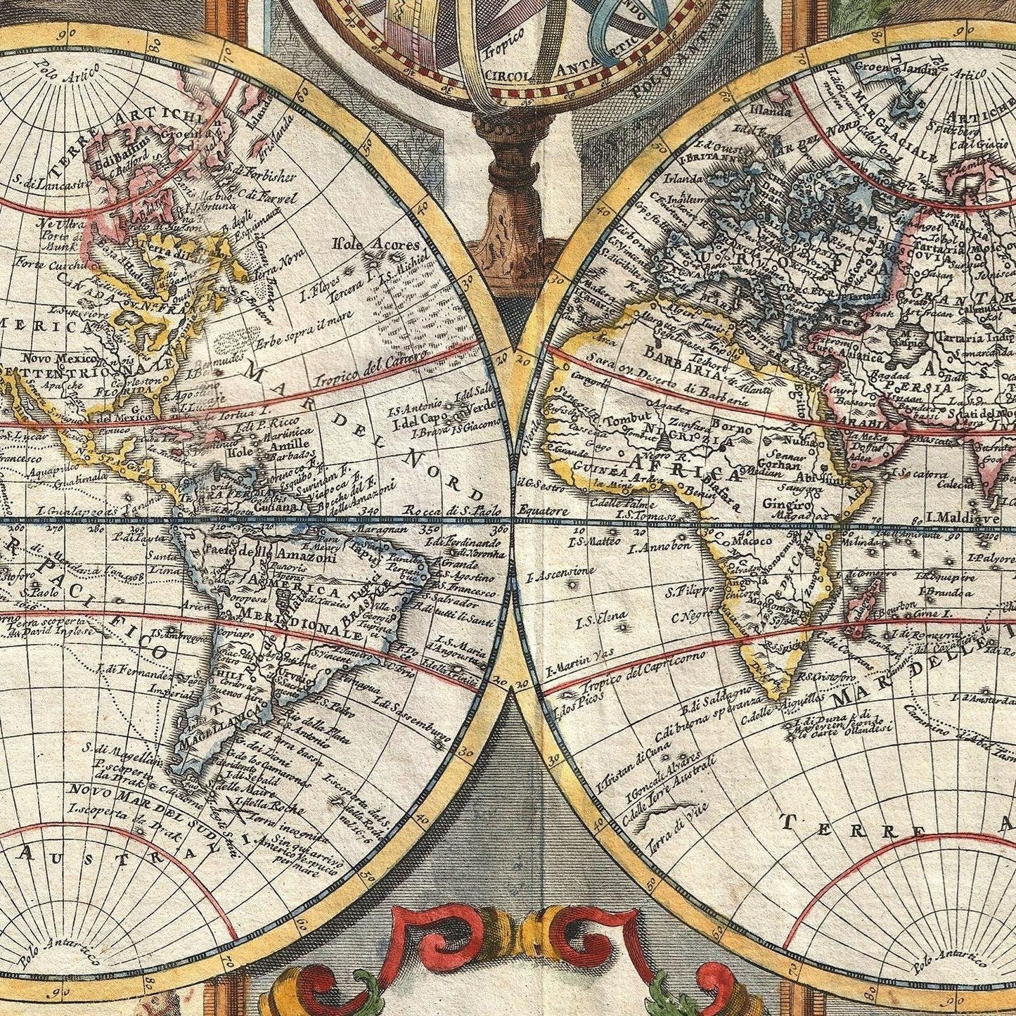 detail of the map from the centre 