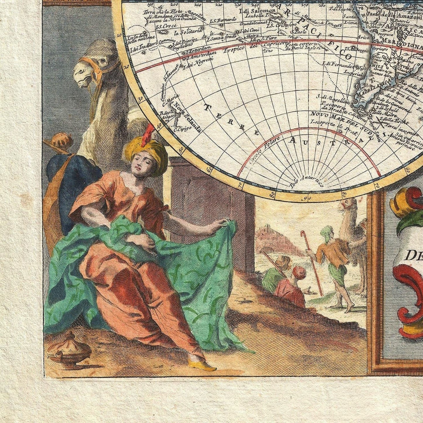 detail of the map from the bottom left corner