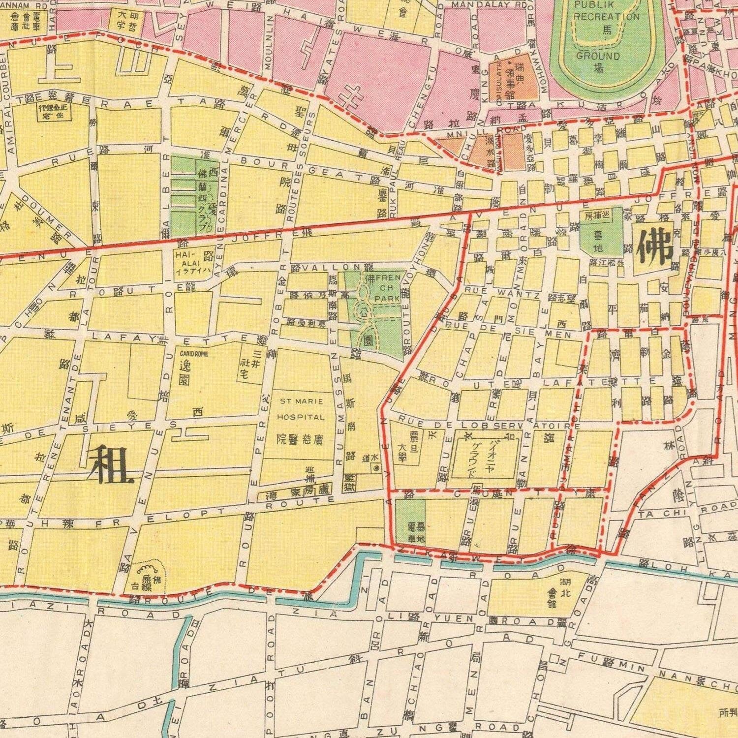 detail of the map from the centre left