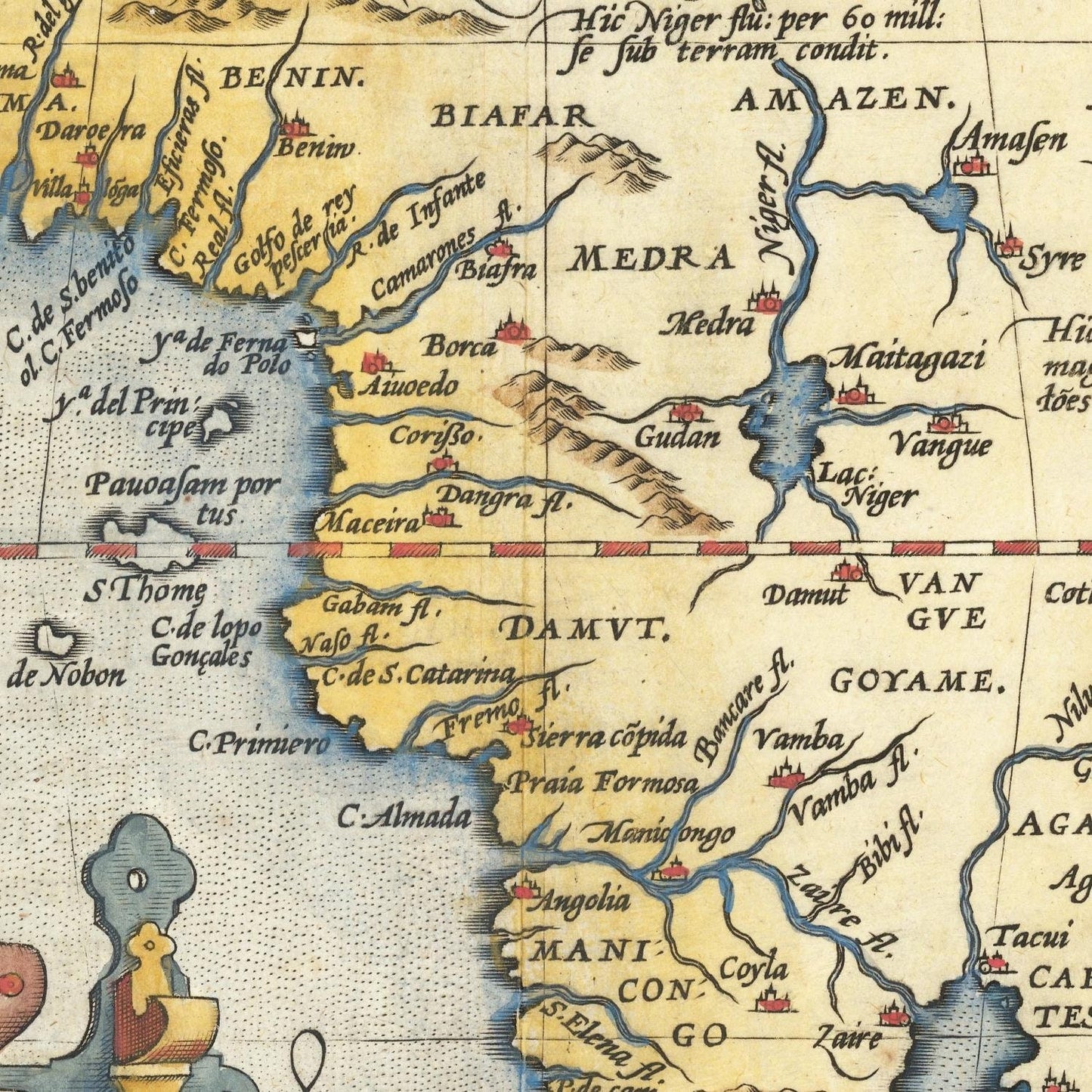 detail of the map from the centre 