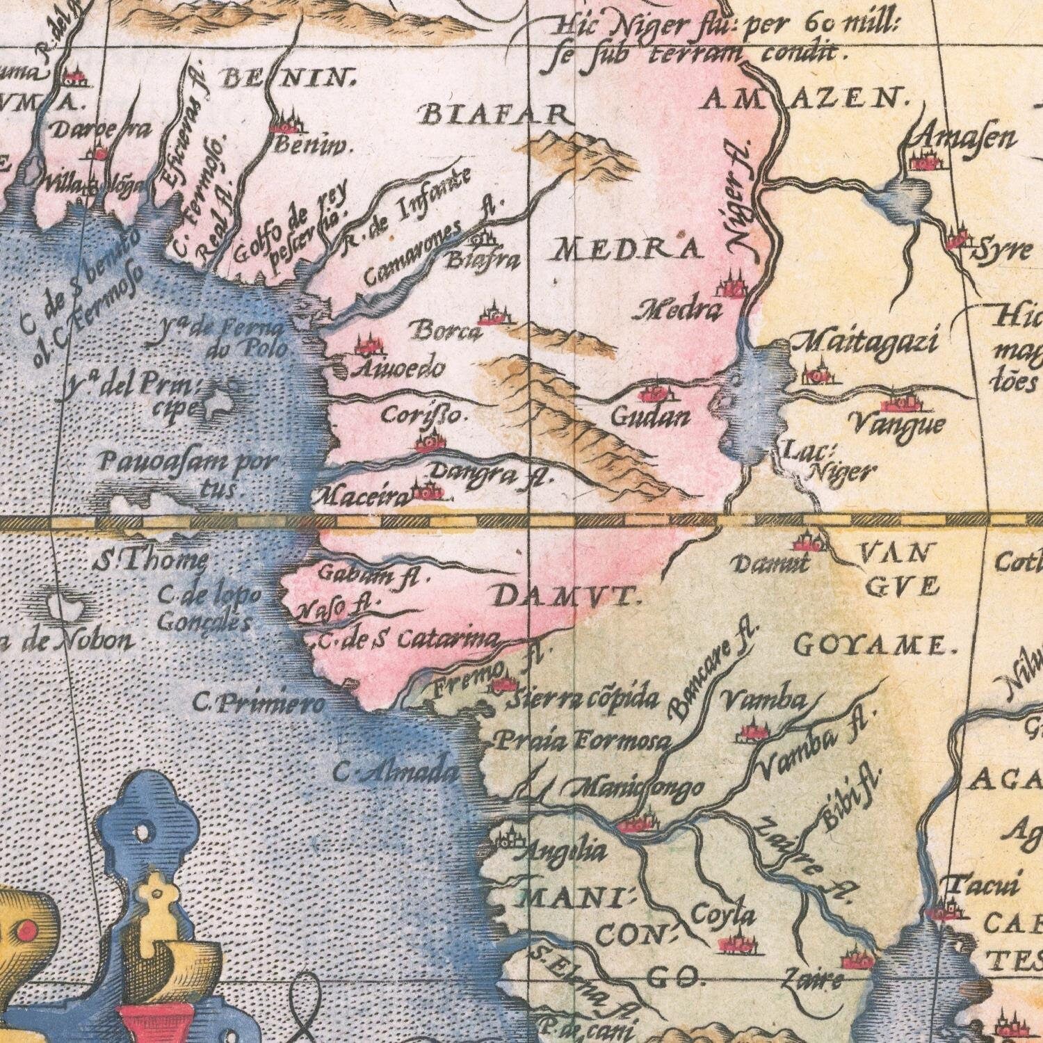 detail of the map from the centre 