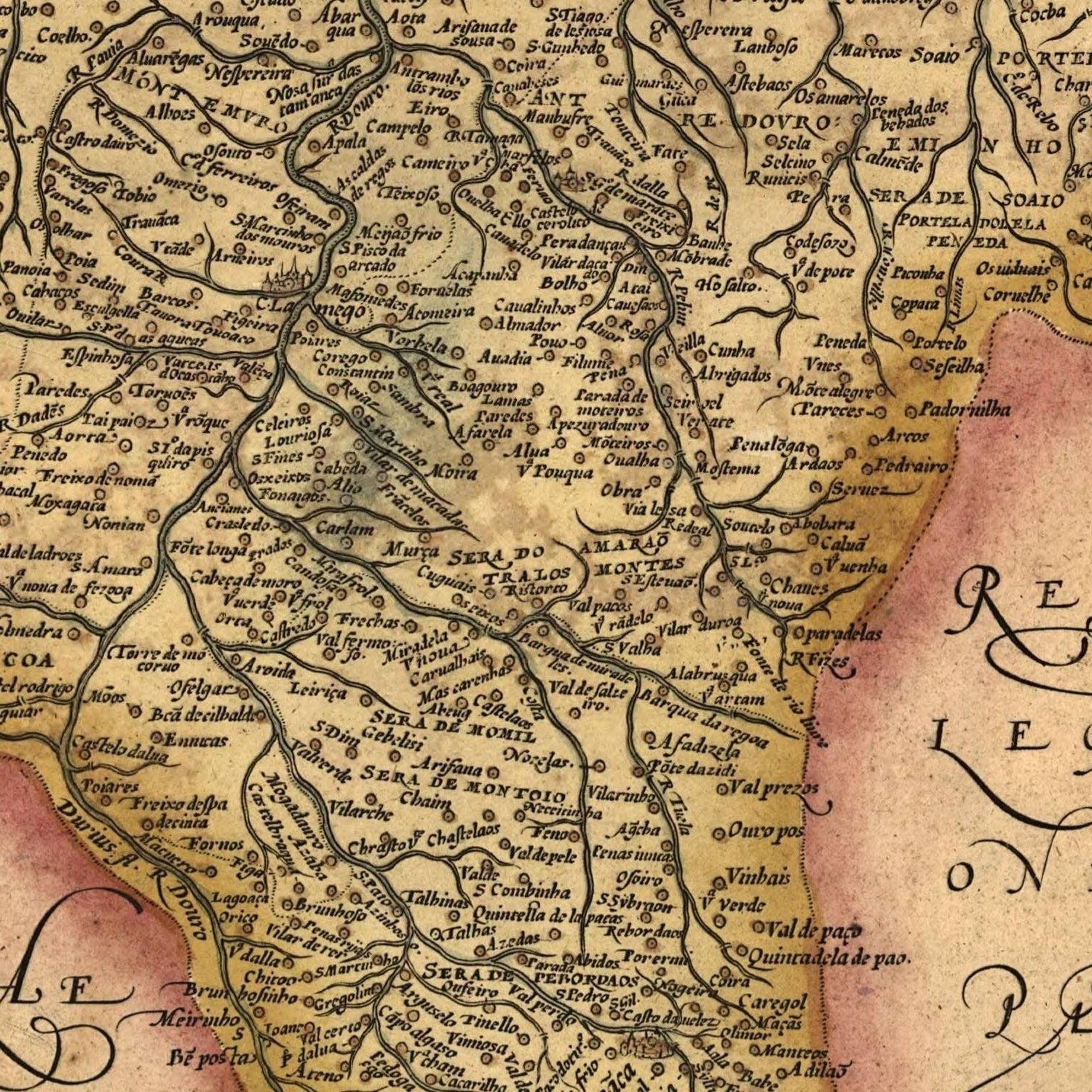 detail of the map from the centre left