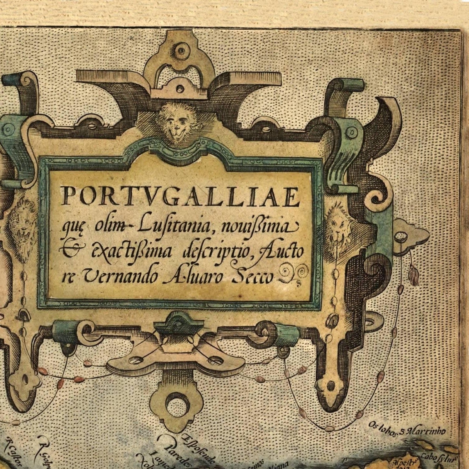 detail of the map from the bottom right corner