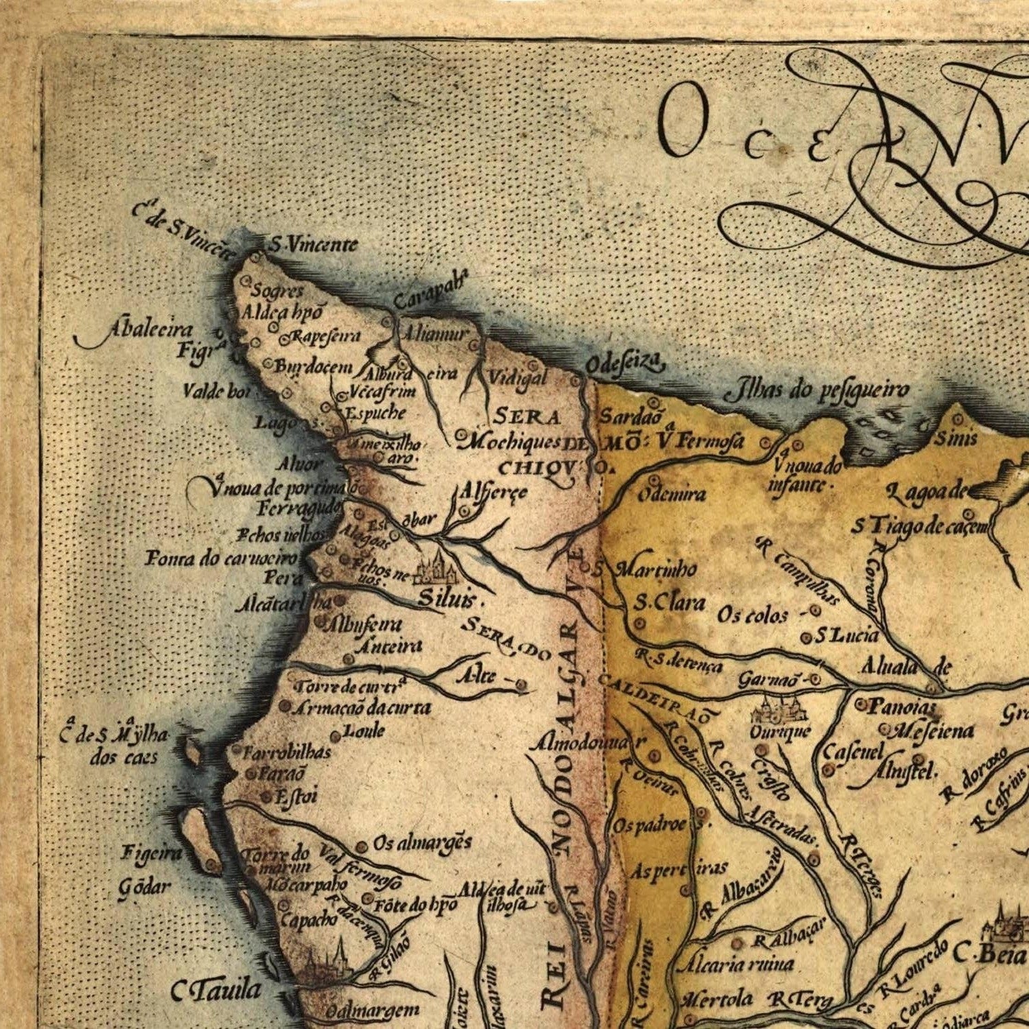 detail of the map from the top left corner