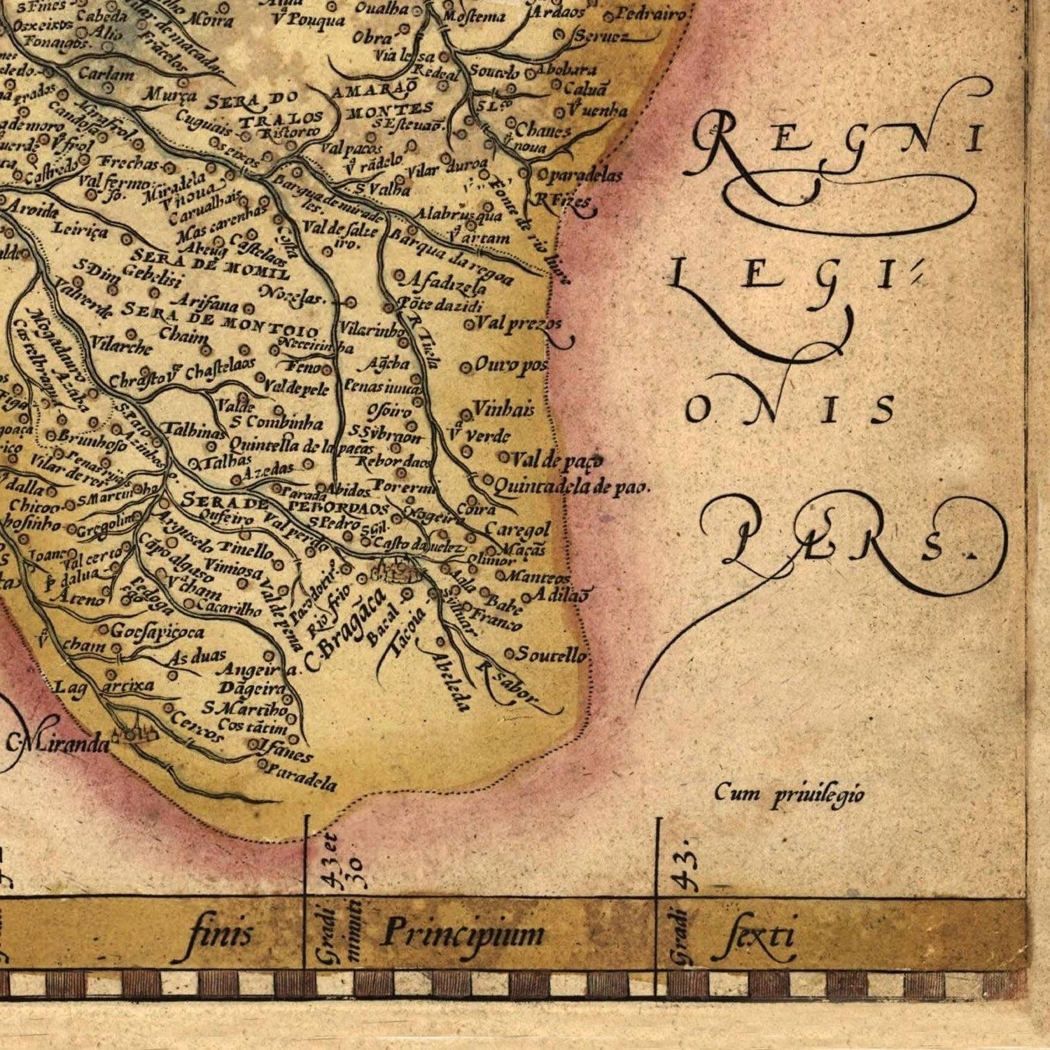 detail of the map from the top right corner