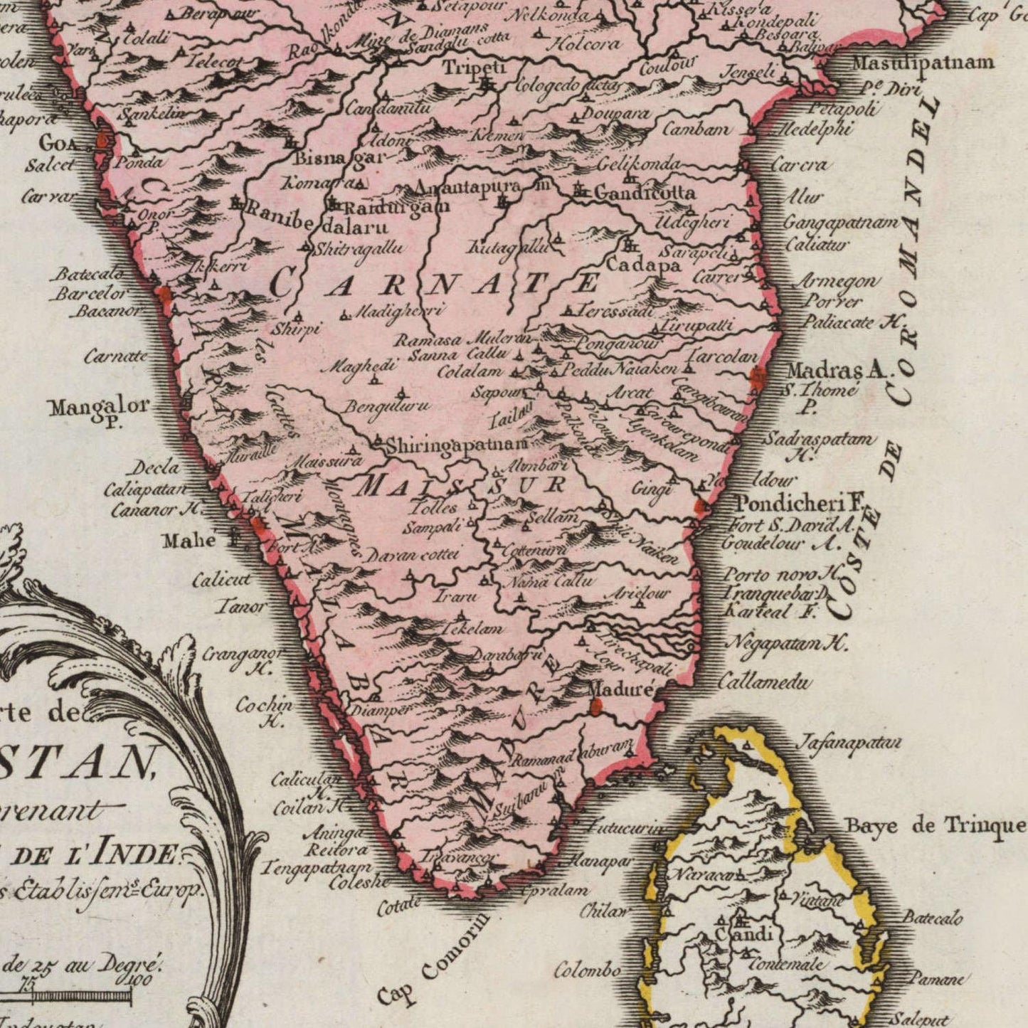 detail of the map from the centre 