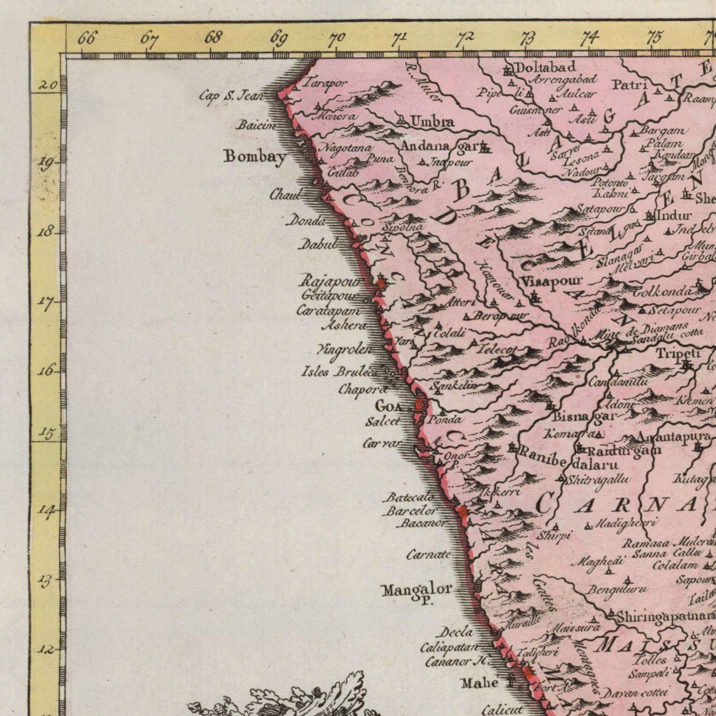 detail of the map from the top left corner