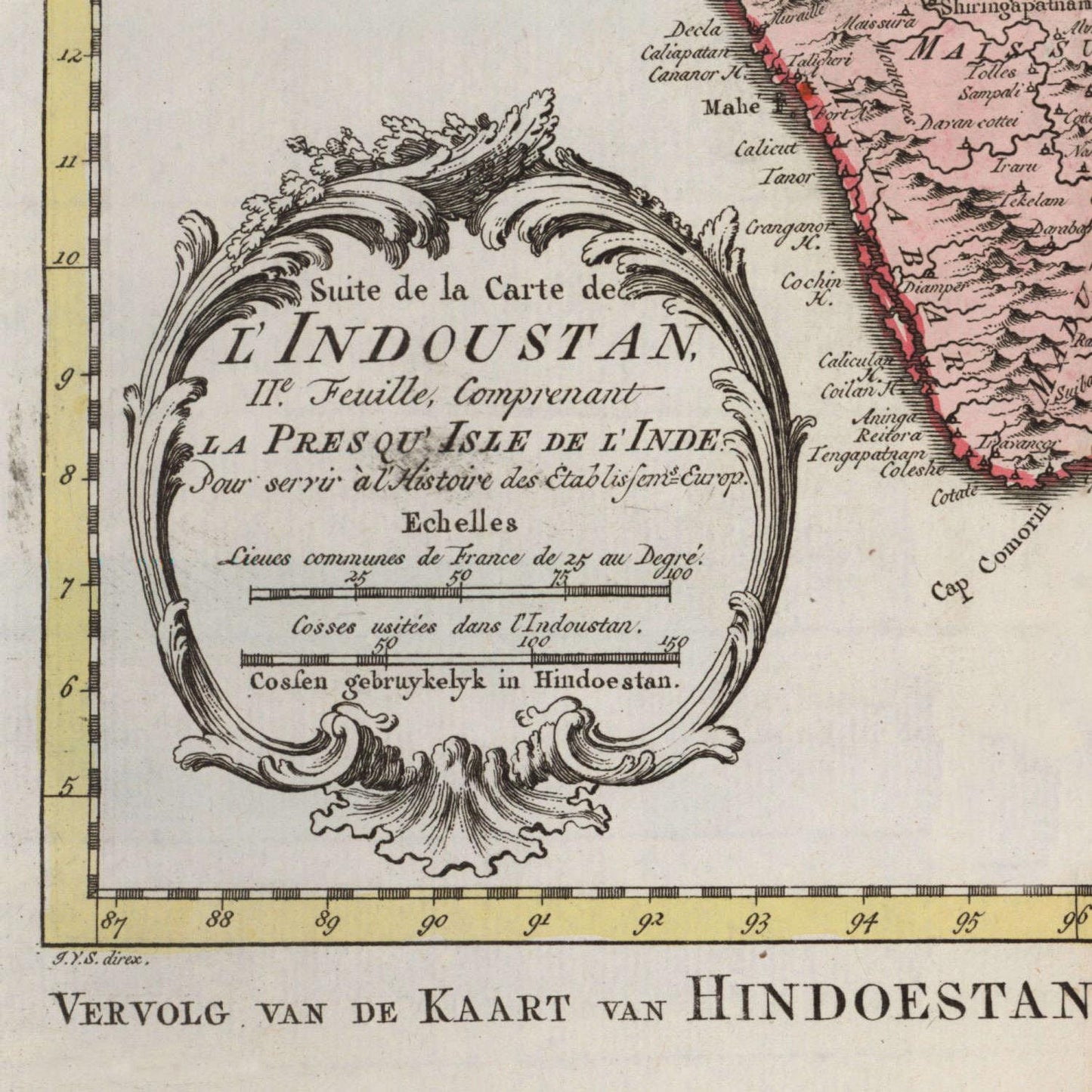 detail of the map from the bottom left corner