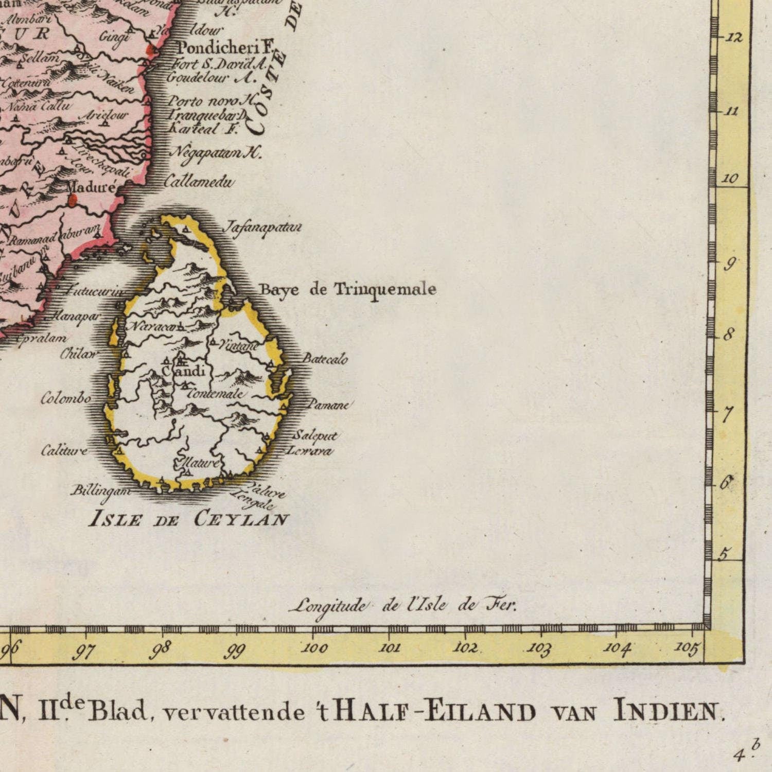 detail of the map from the bottom right corner