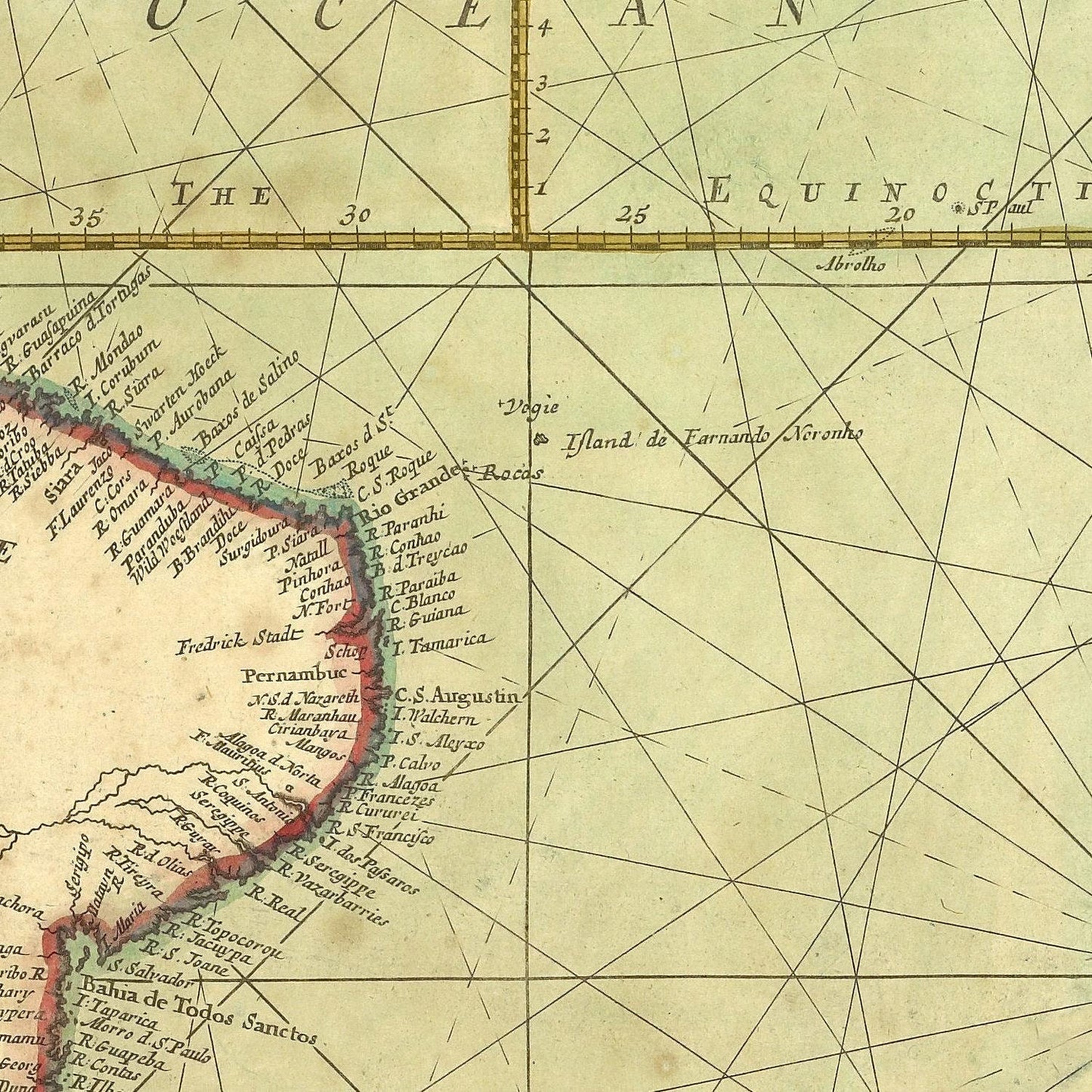 detail of the map from the centre left