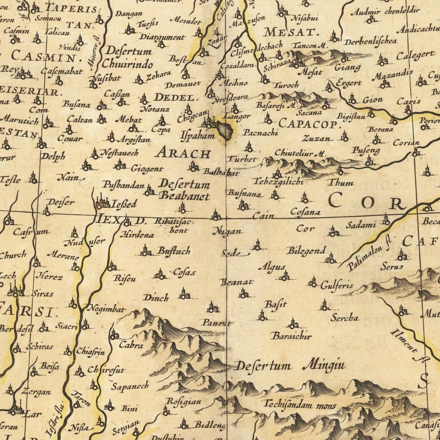 Ancient map of Persia, 1634