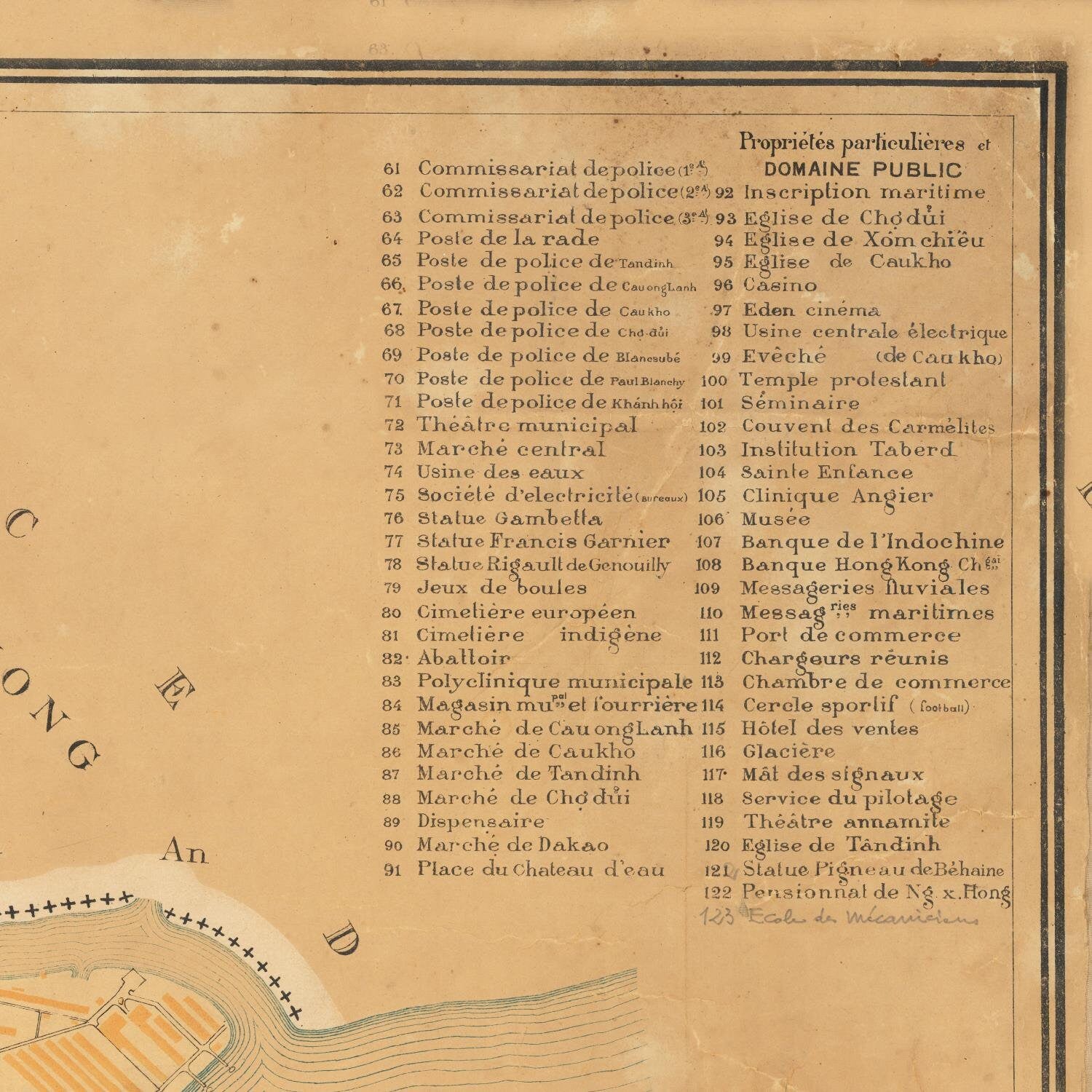 detail of the map from the top right corner