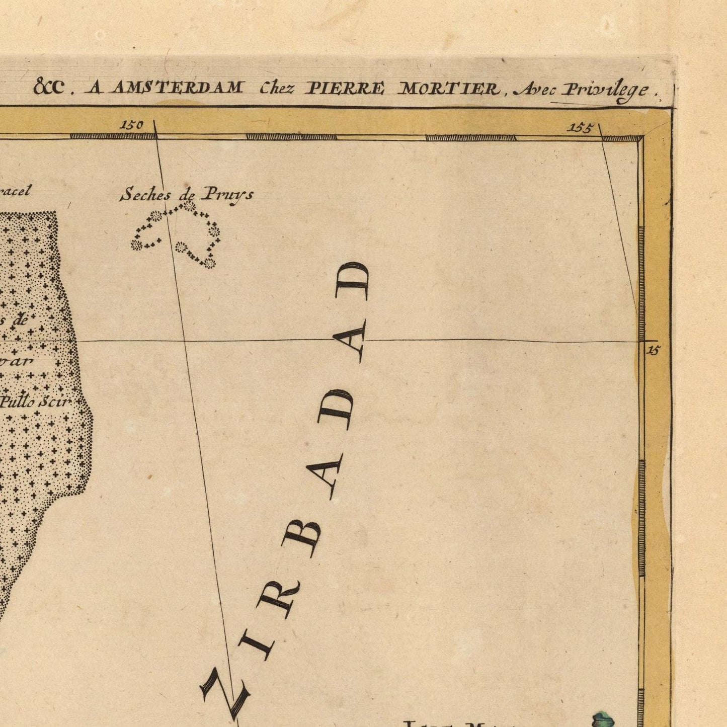 detail of the map from the top right corner