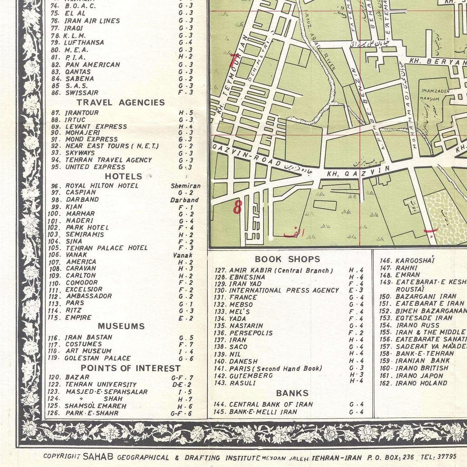 detail of the map from the bottom left corner