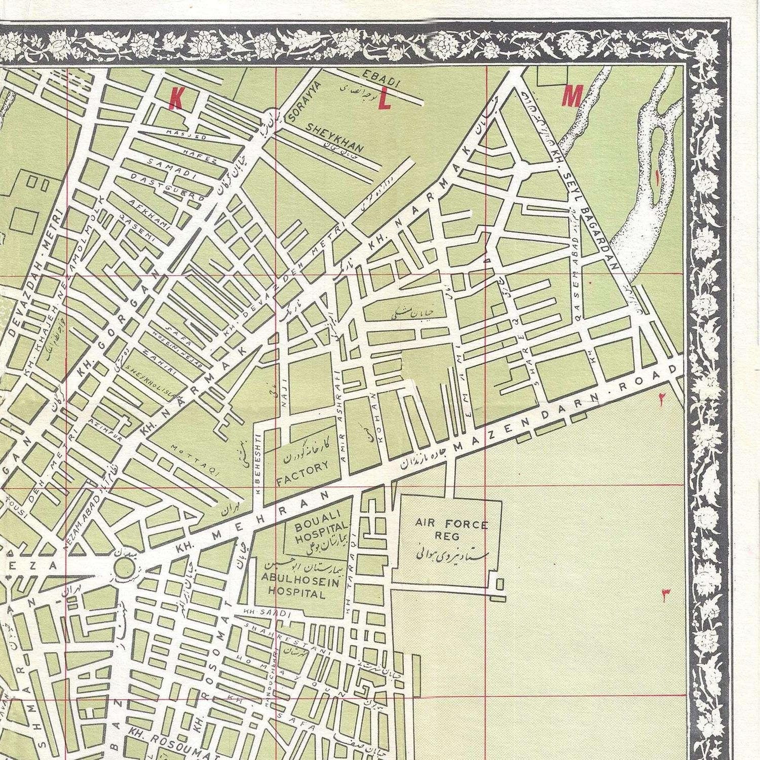 detail of the map from the top right corner