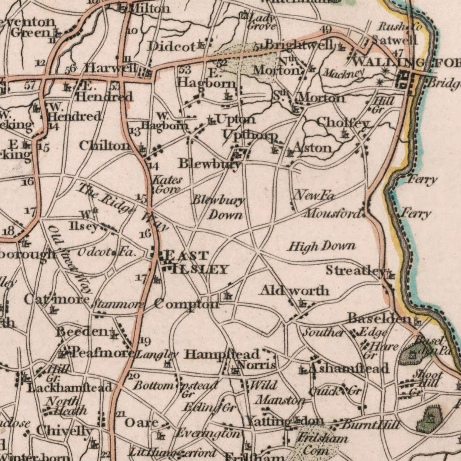 detail of the map from the centre left