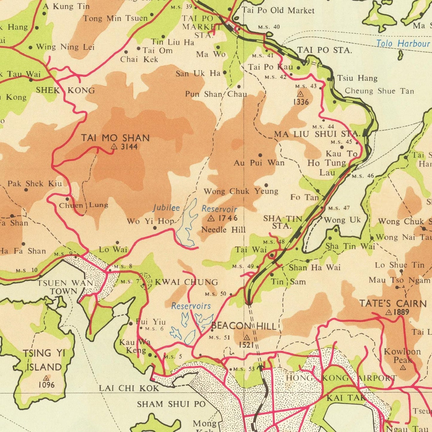 detail of the map from the centre 