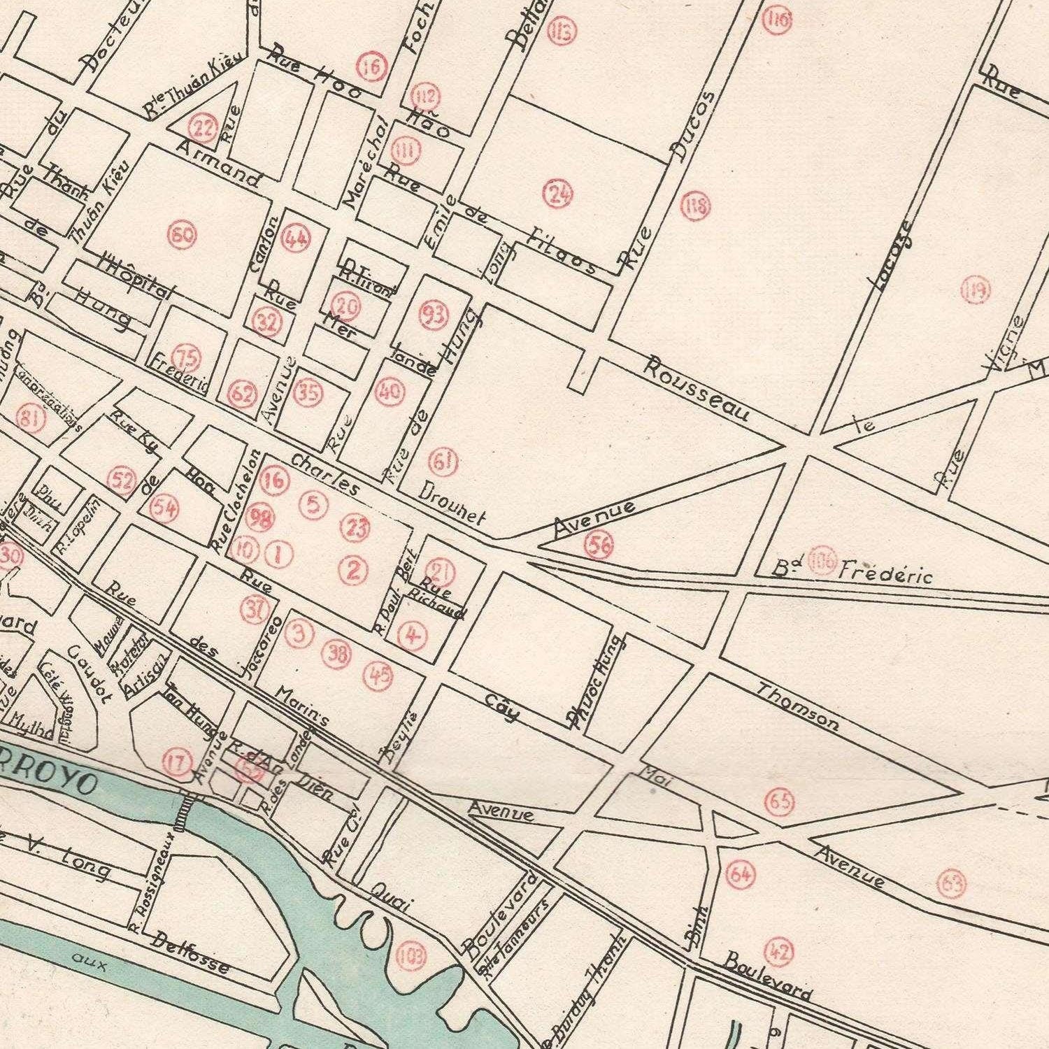 detail of the map from the centre left