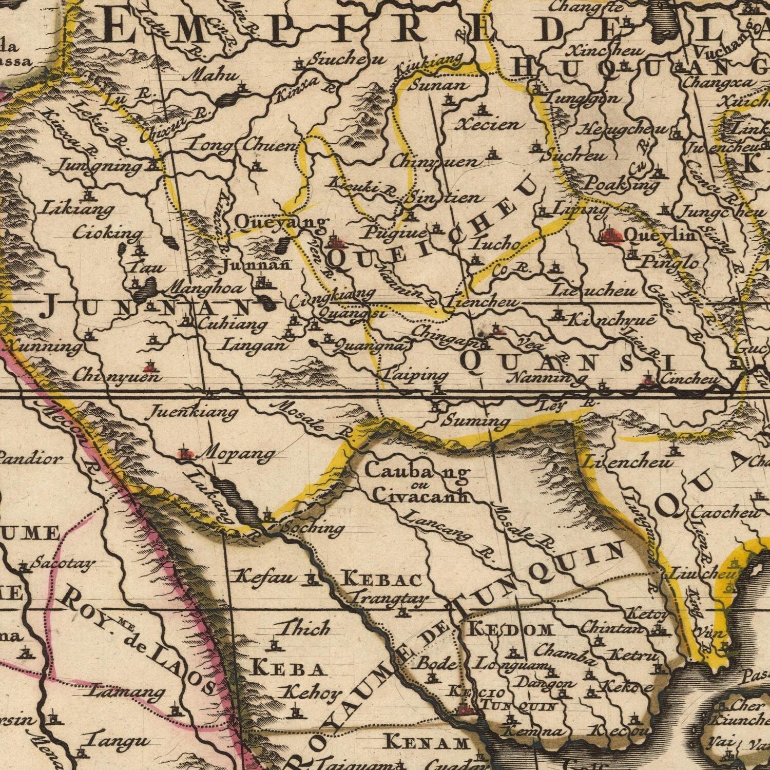 detail of the map from the centre left