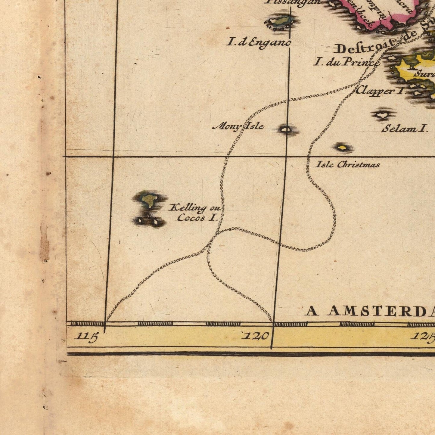 detail of the map from the bottom left corner