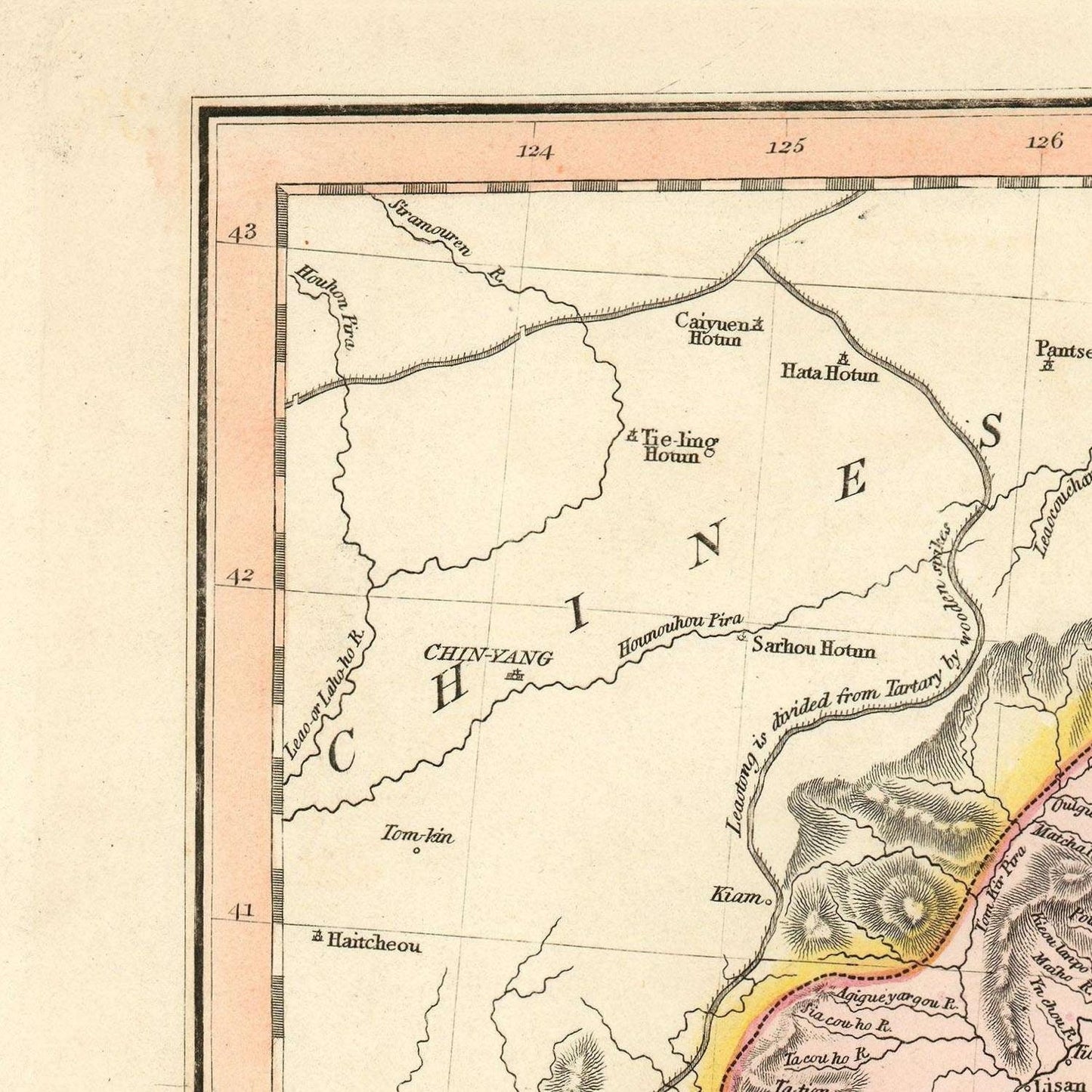 detail of the map from the top left corner