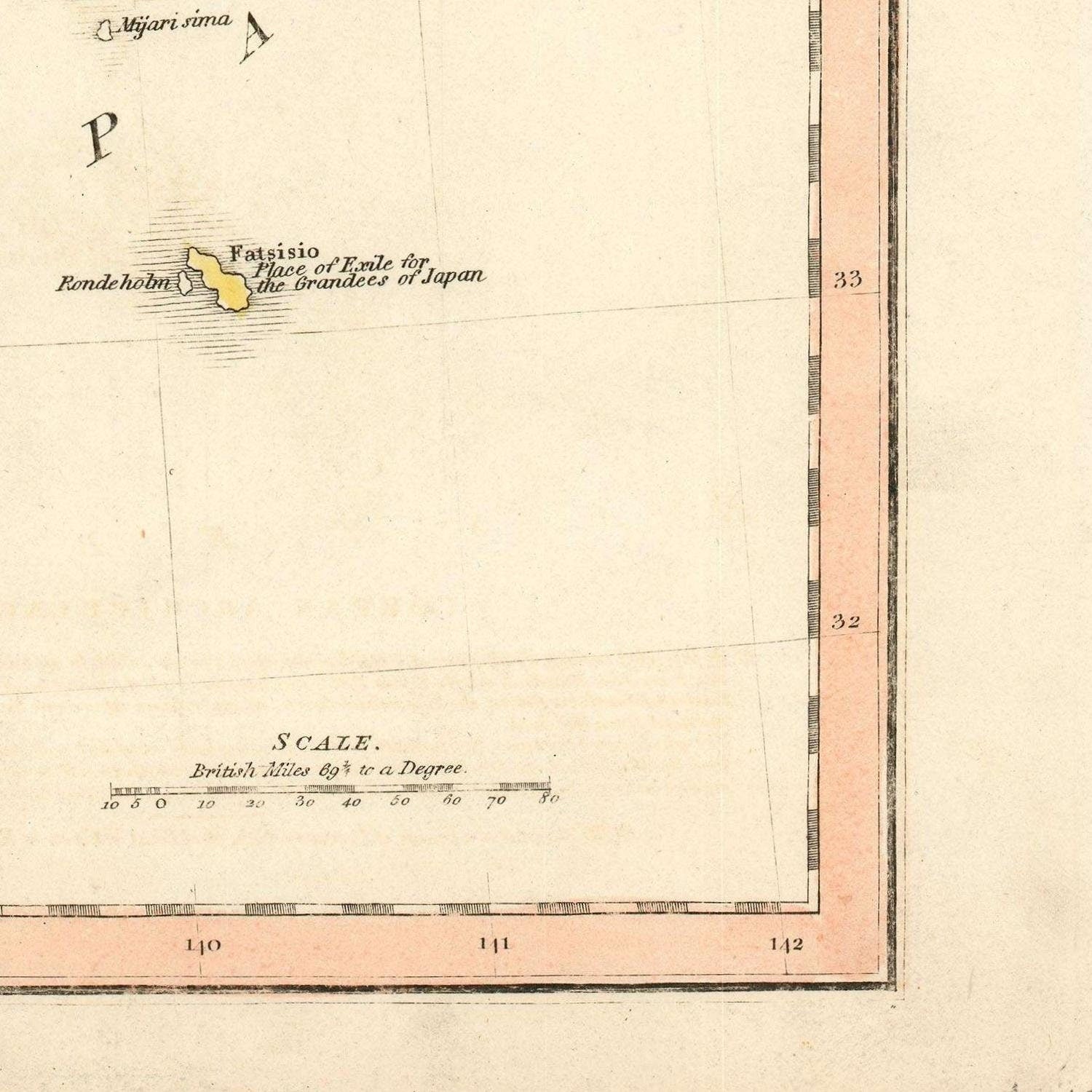 detail of the map from the bottom right corner