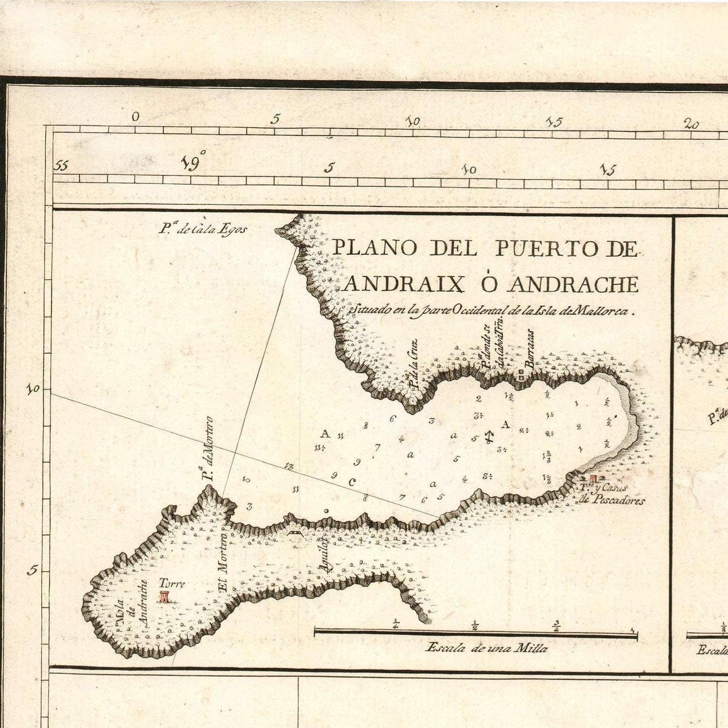 detail of the map from the top left corner