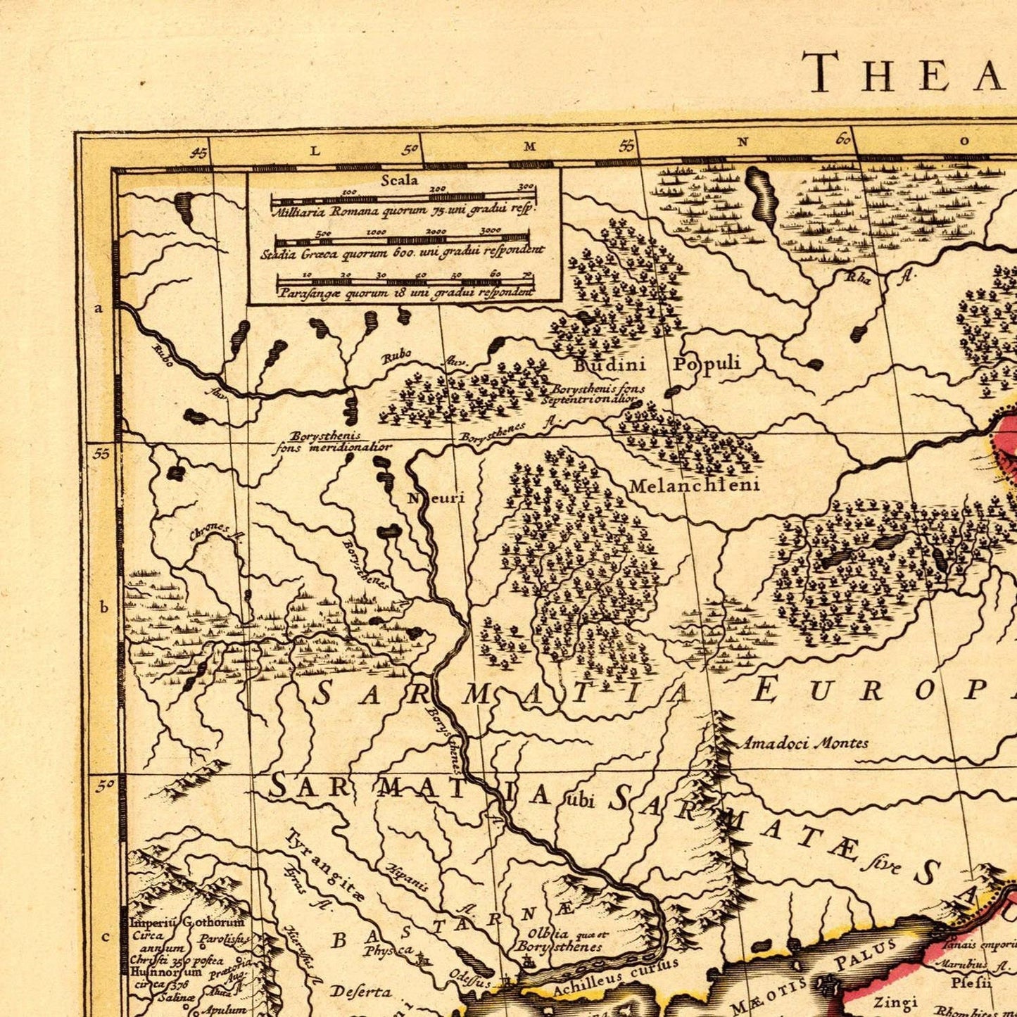 detail of the map from the top left corner