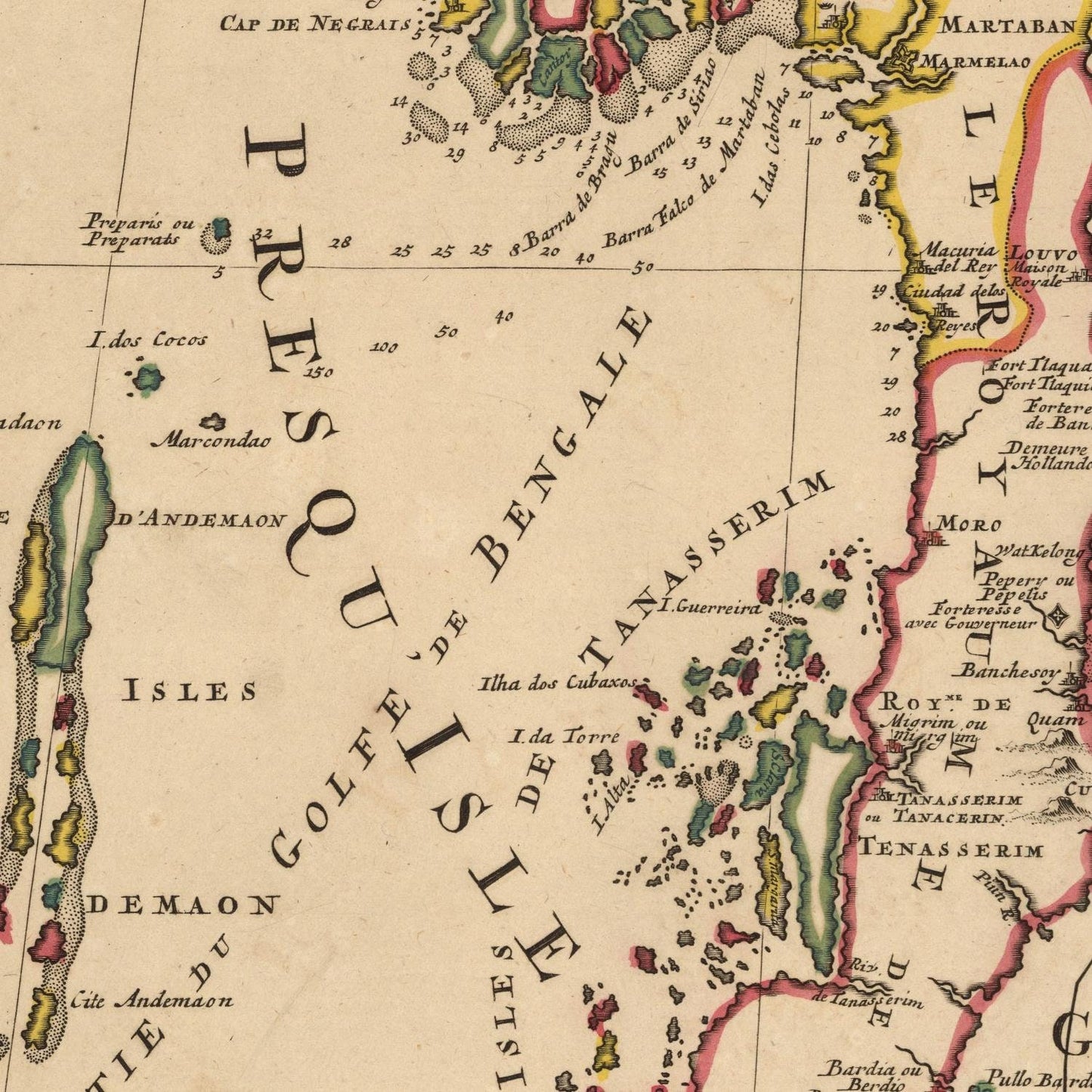 detail of the map from the centre left