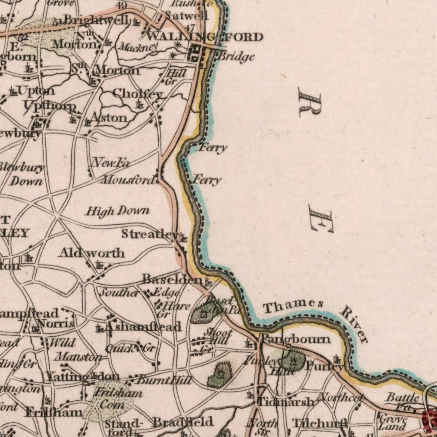 detail of the map from the centre 