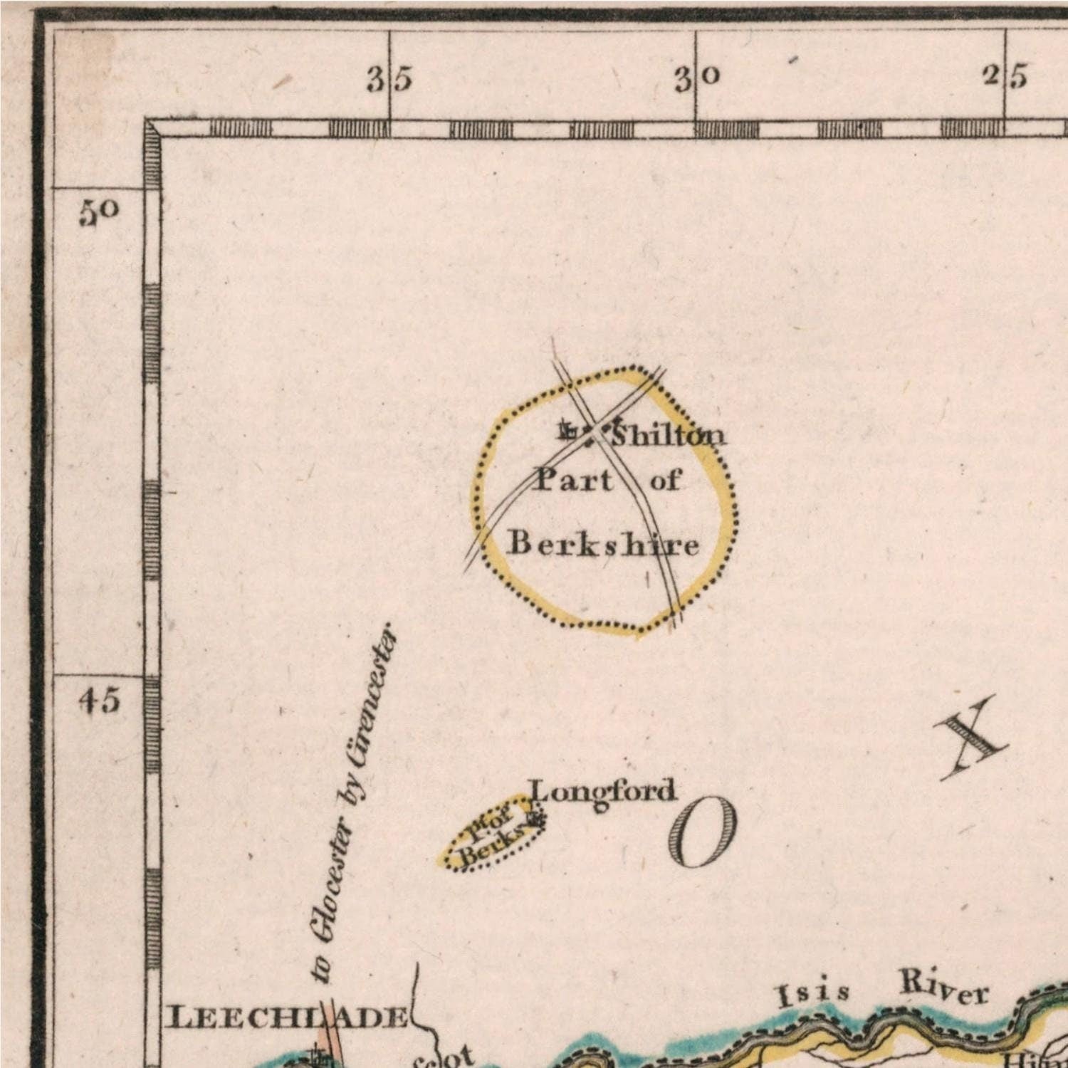 detail of the map from the top left corner