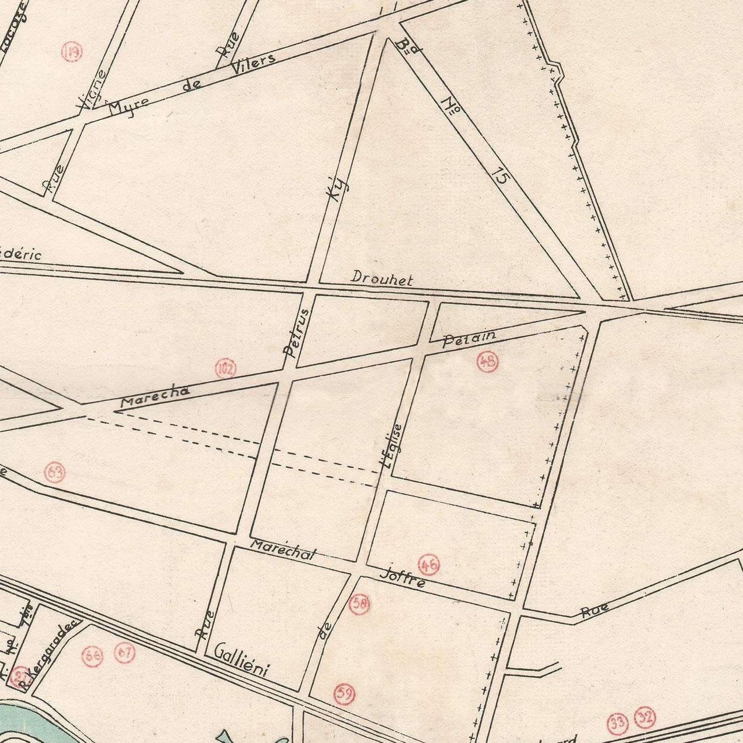 detail of the map from the centre 