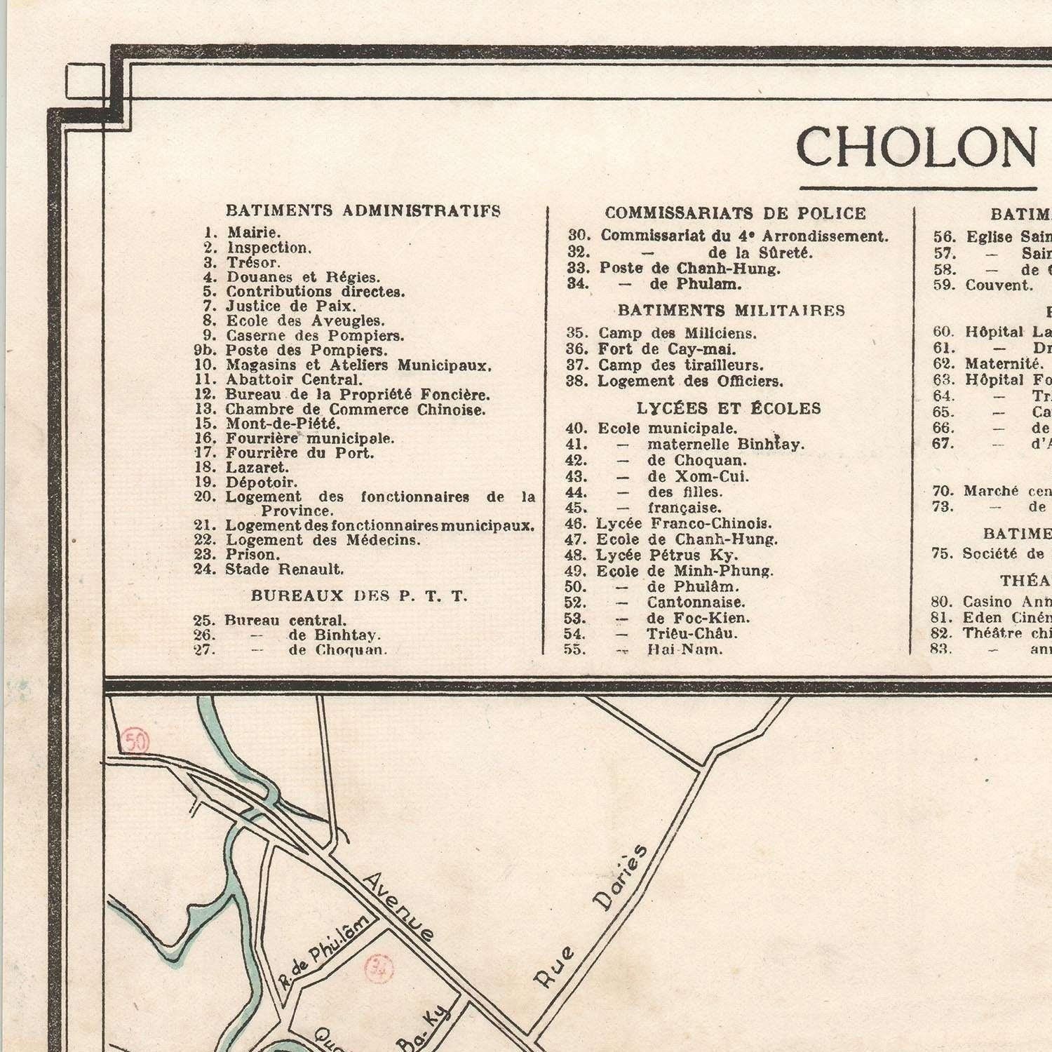 detail of the map from the top left corner