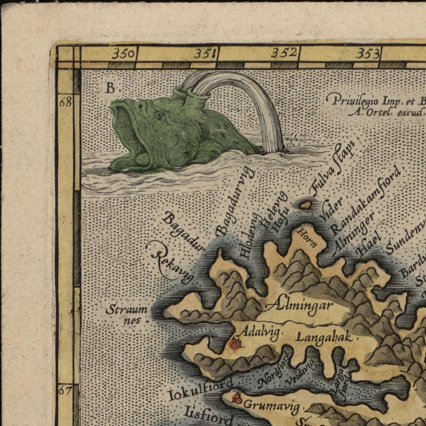 detail of the map from the top left corner