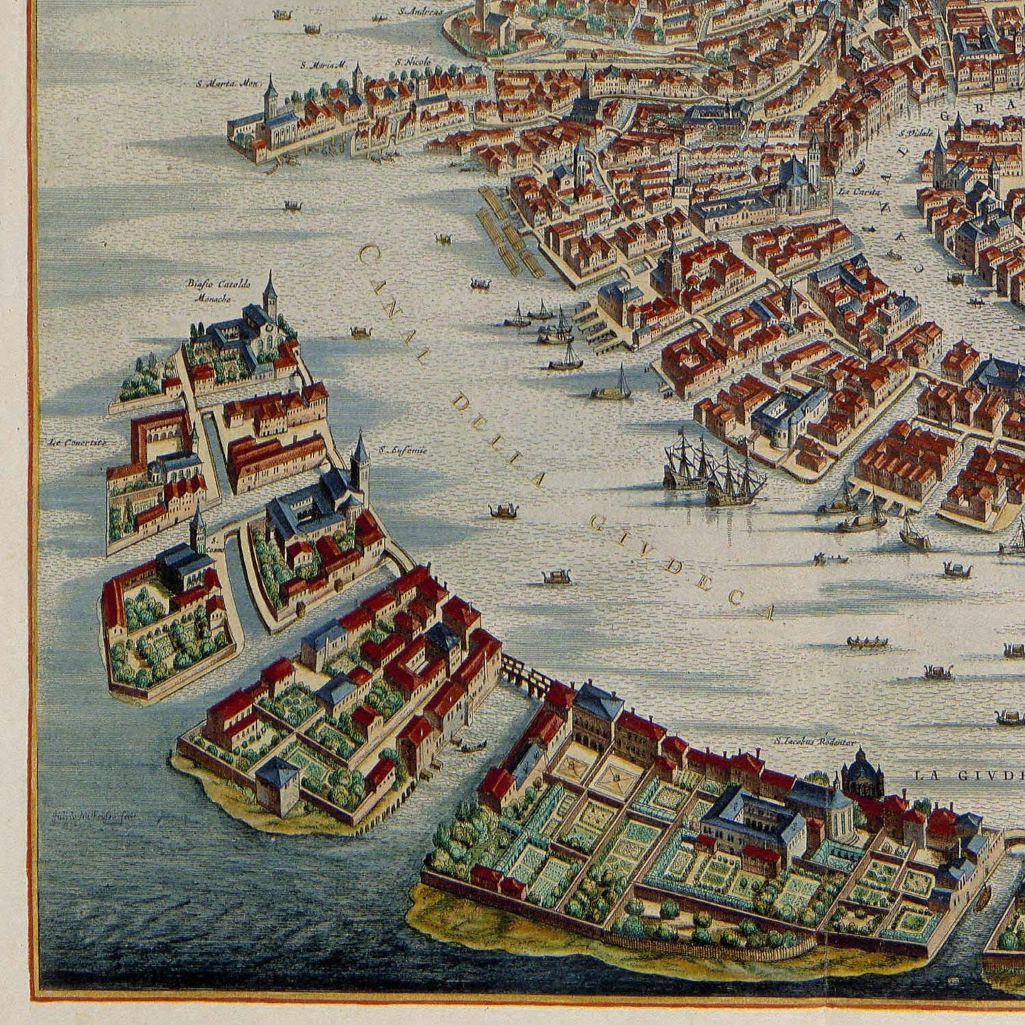 detail of the map from the bottom left corner