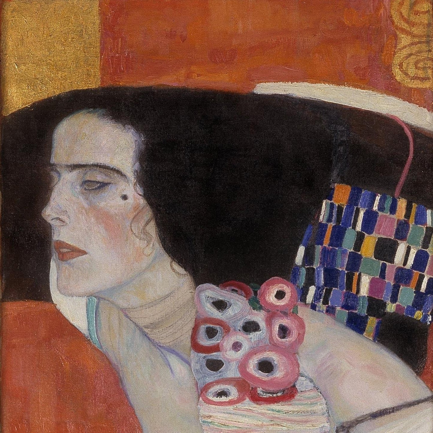 detail of the fine art reproduction from the top left corner