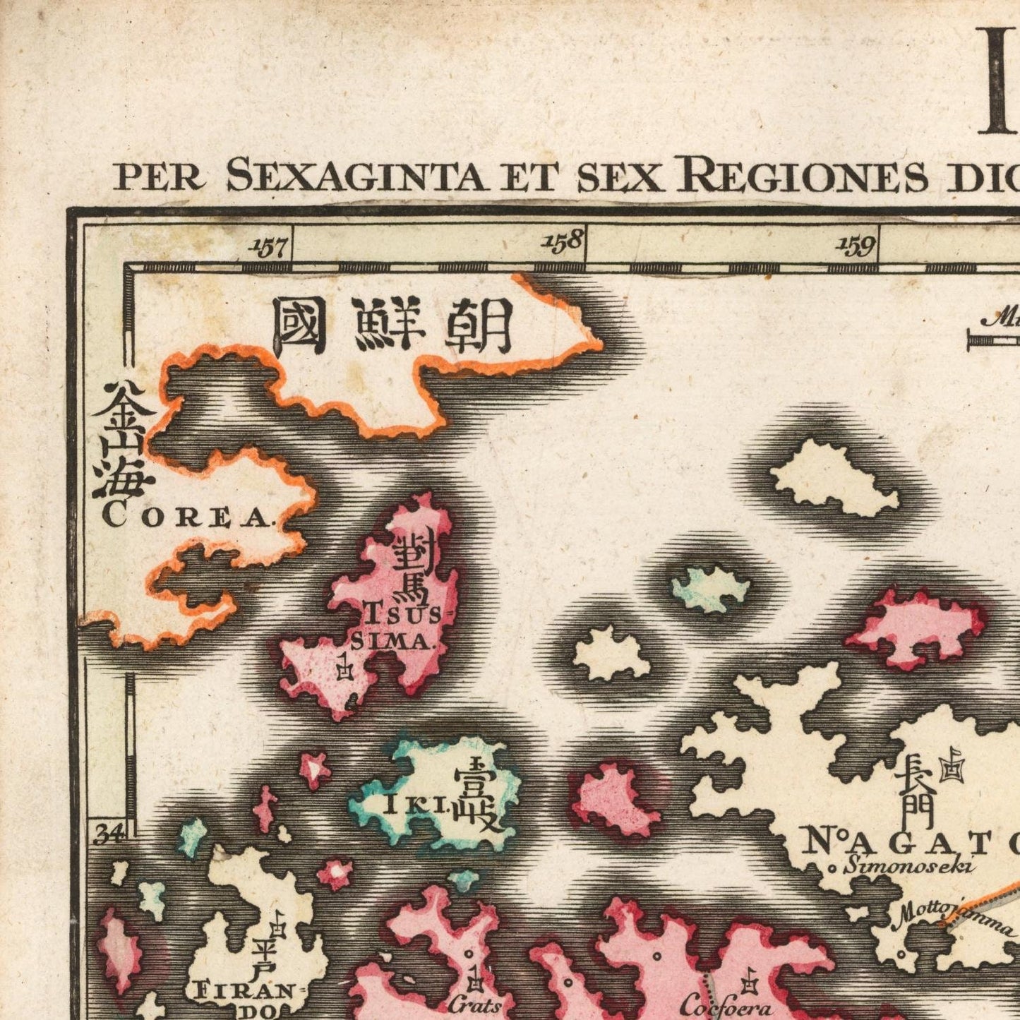 detail of the map from the top left corner