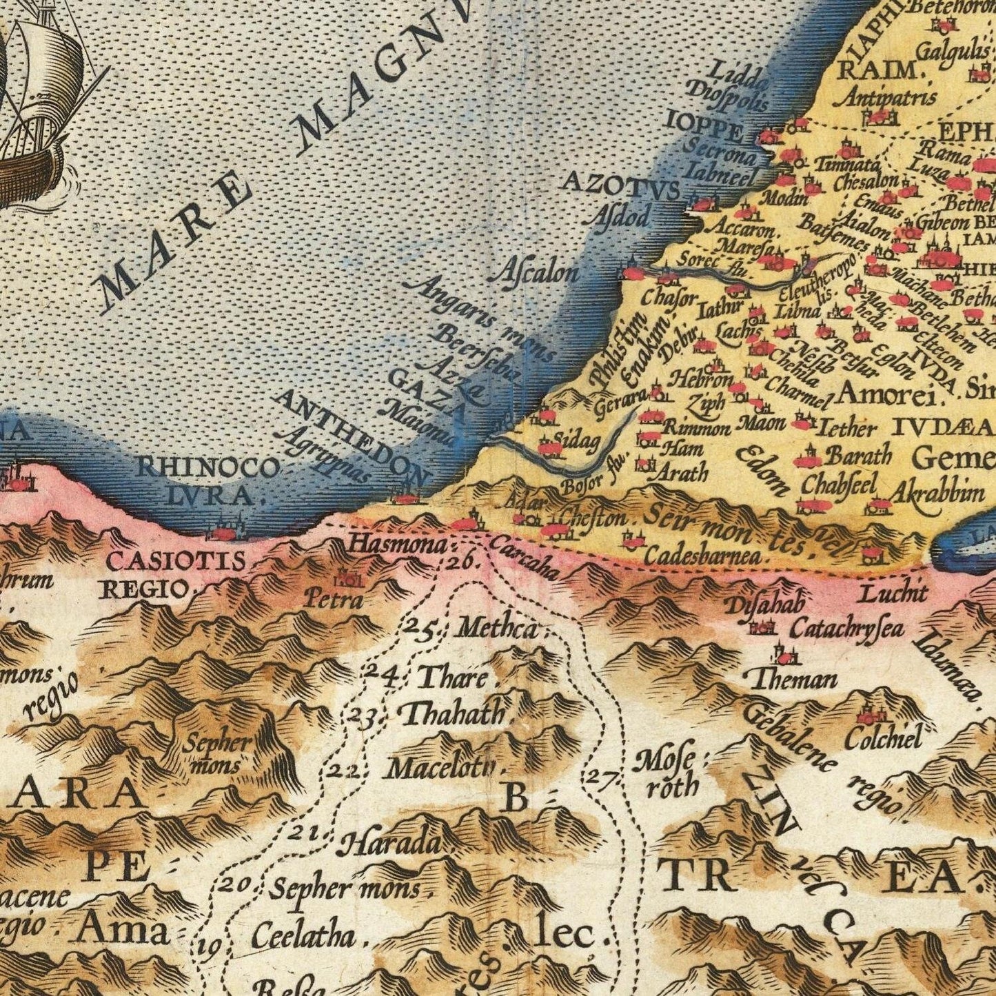 detail of the map from the centre 