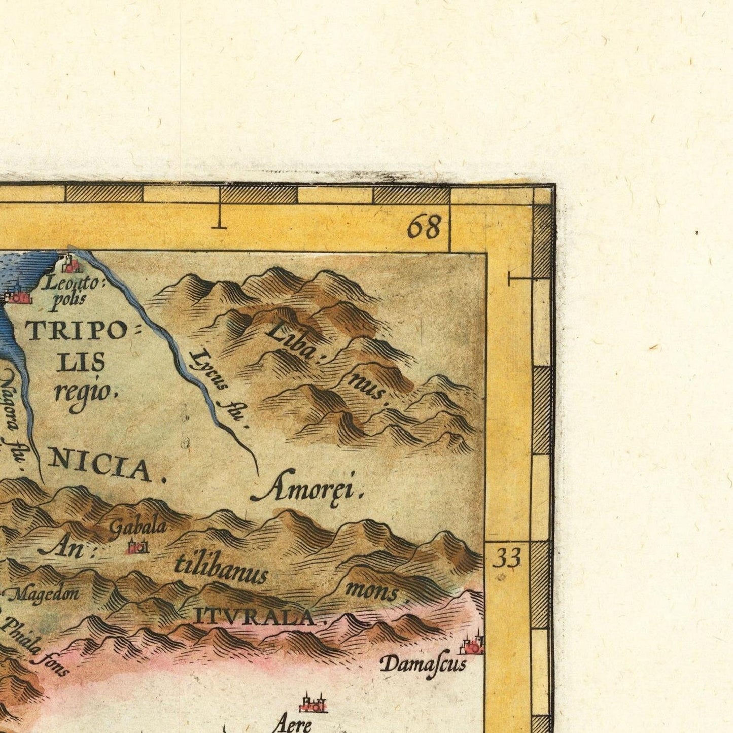 detail of the map from the top right corner