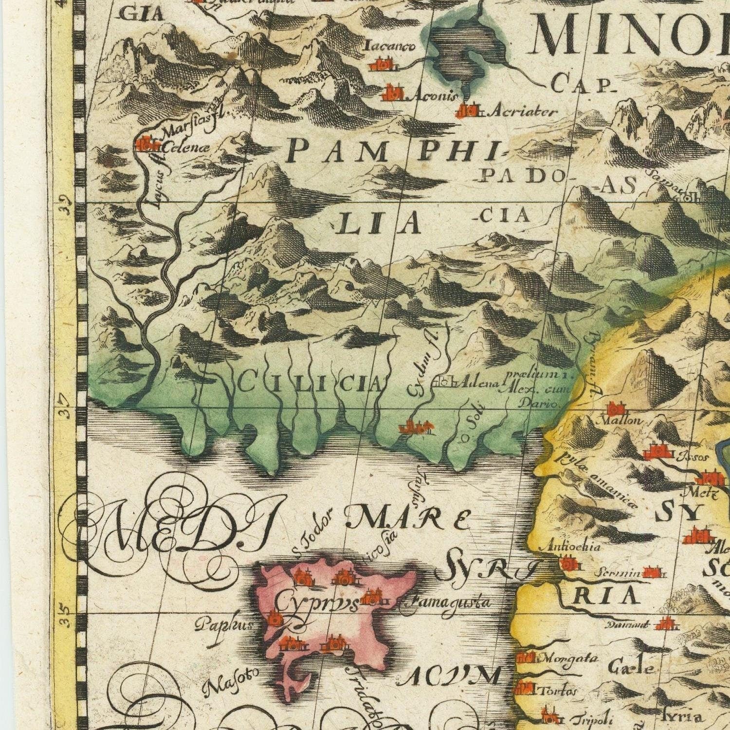 detail of the map from the centre left