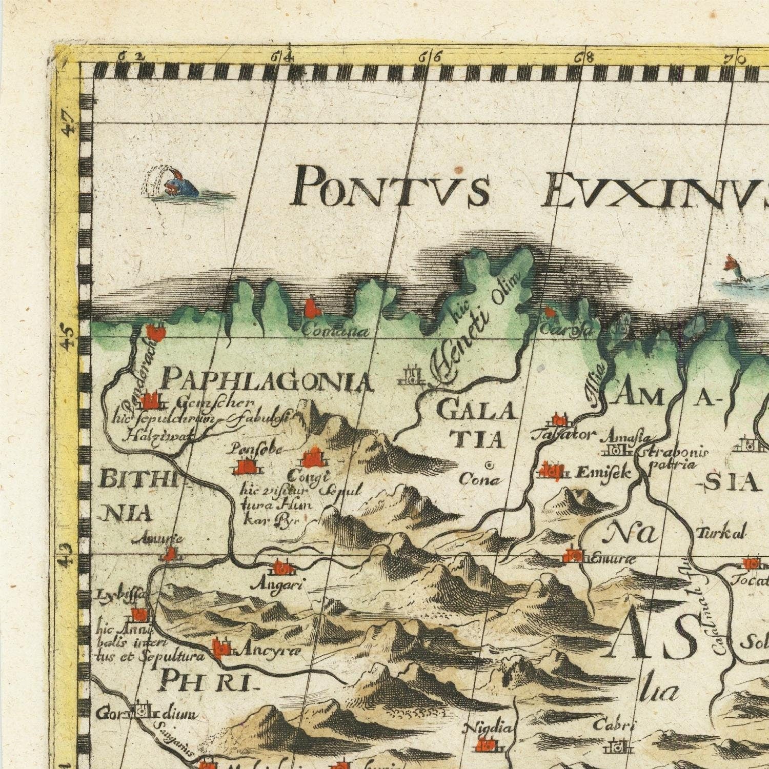 detail of the map from the top left corner