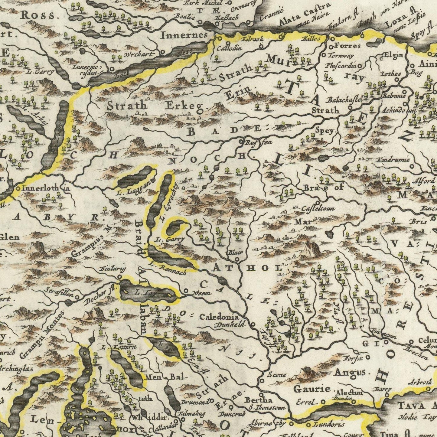 detail of the map from the centre left