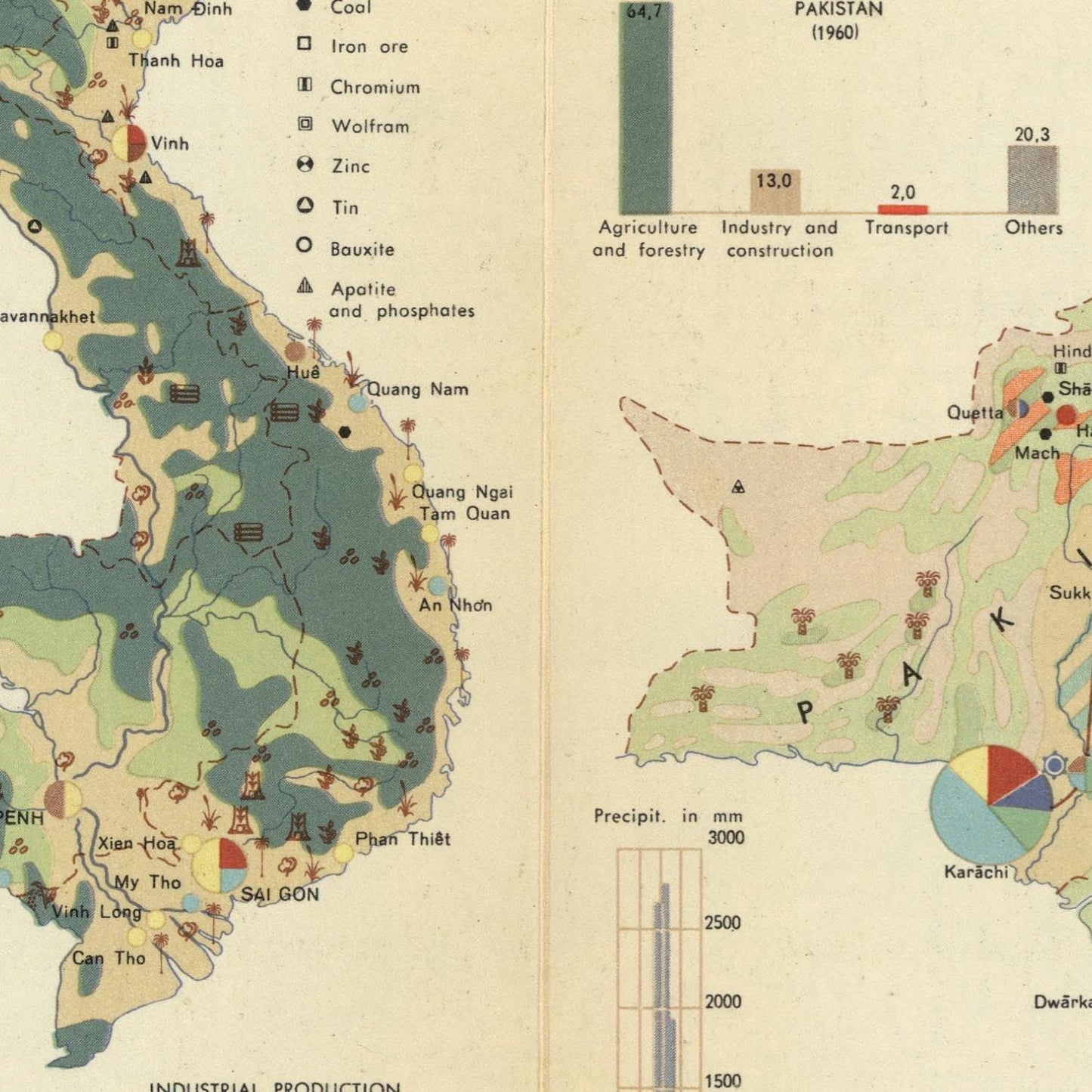 detail of the map from the centre 