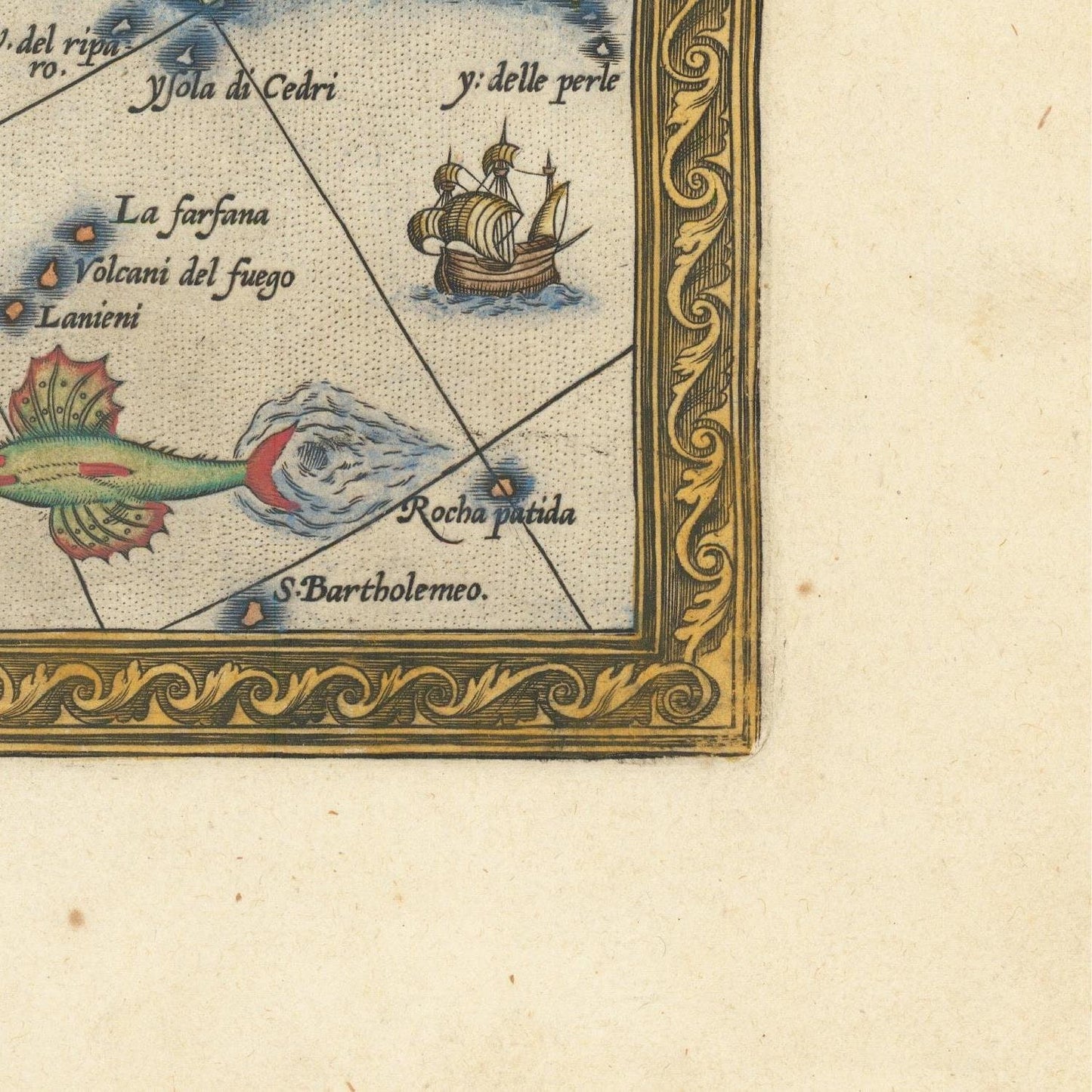 detail of the map from the bottom right corner