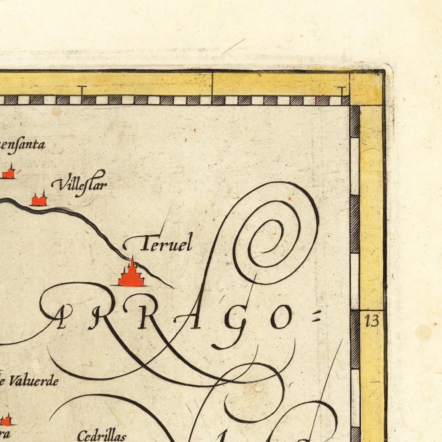 detail of the map from the top right corner