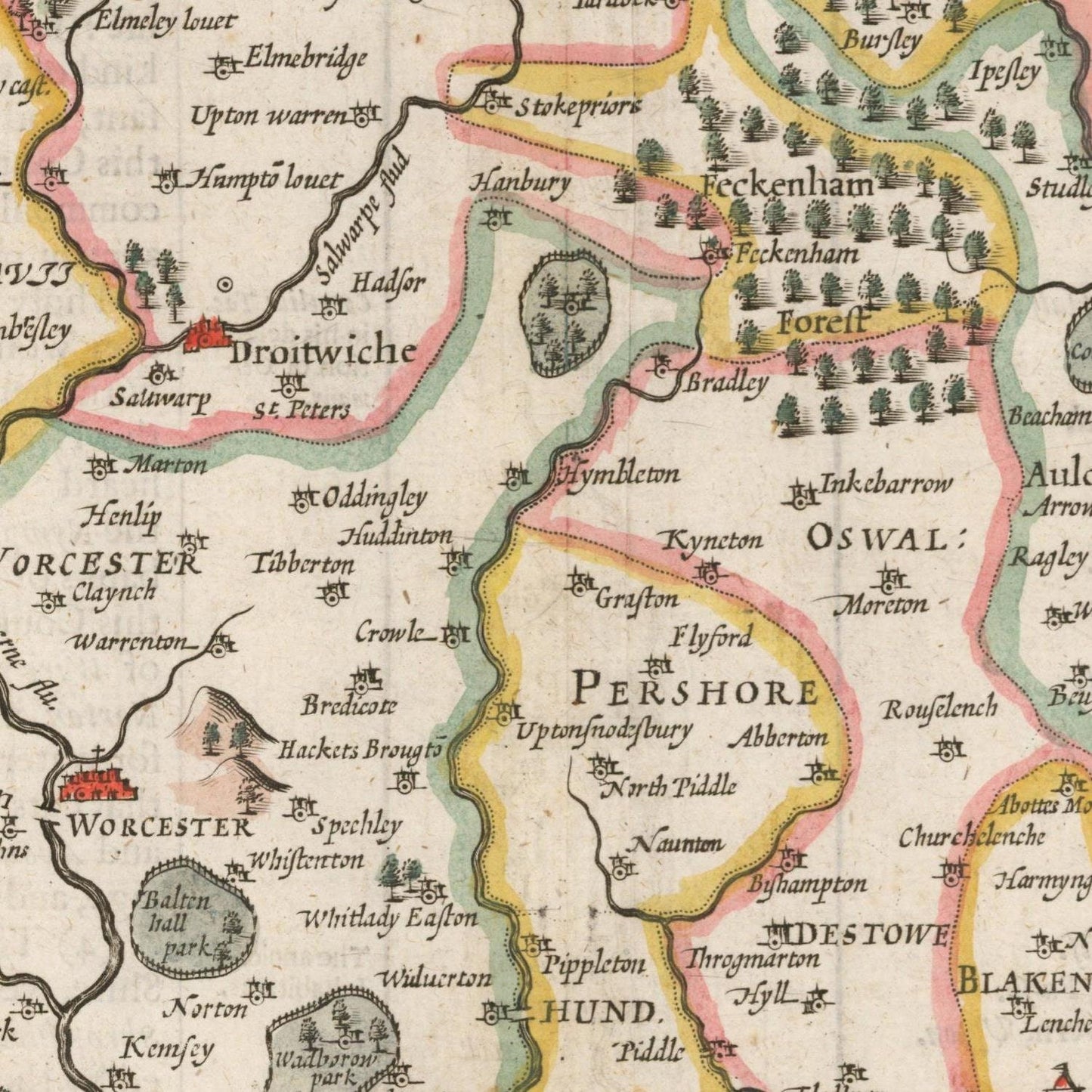 detail of the map from the centre 