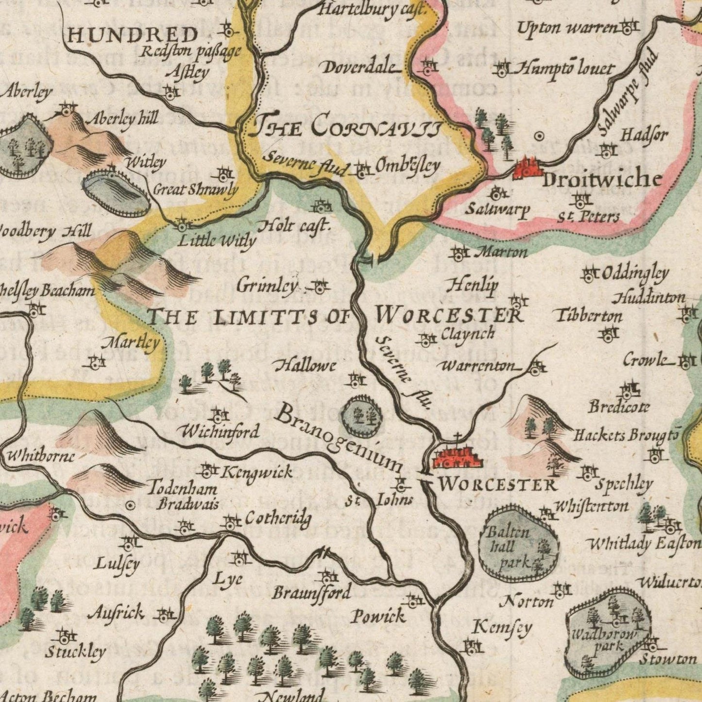 detail of the map from the centre left